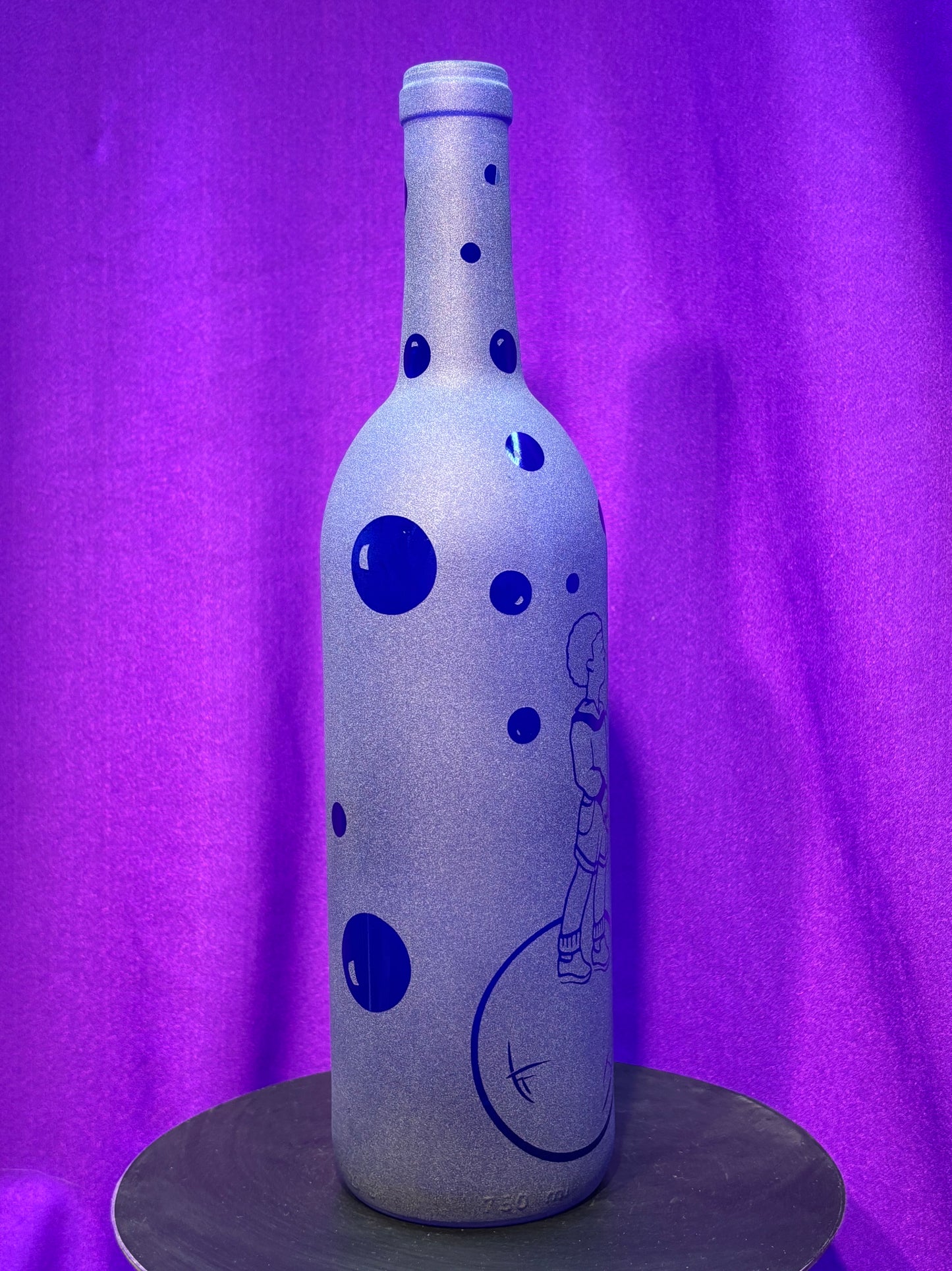 Sandblasted Bubble Boy Incense Holder Bottle