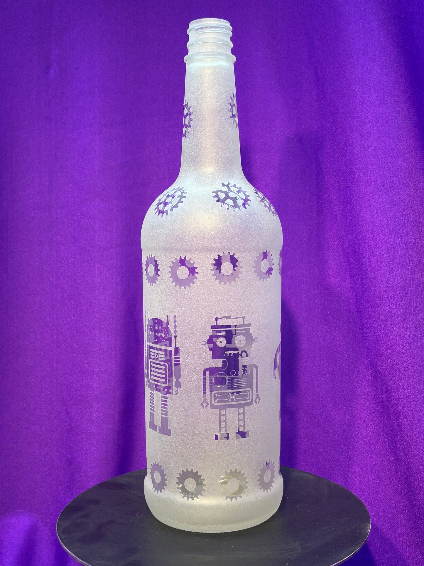 Sandblasted Robot Incense Holder Bottle