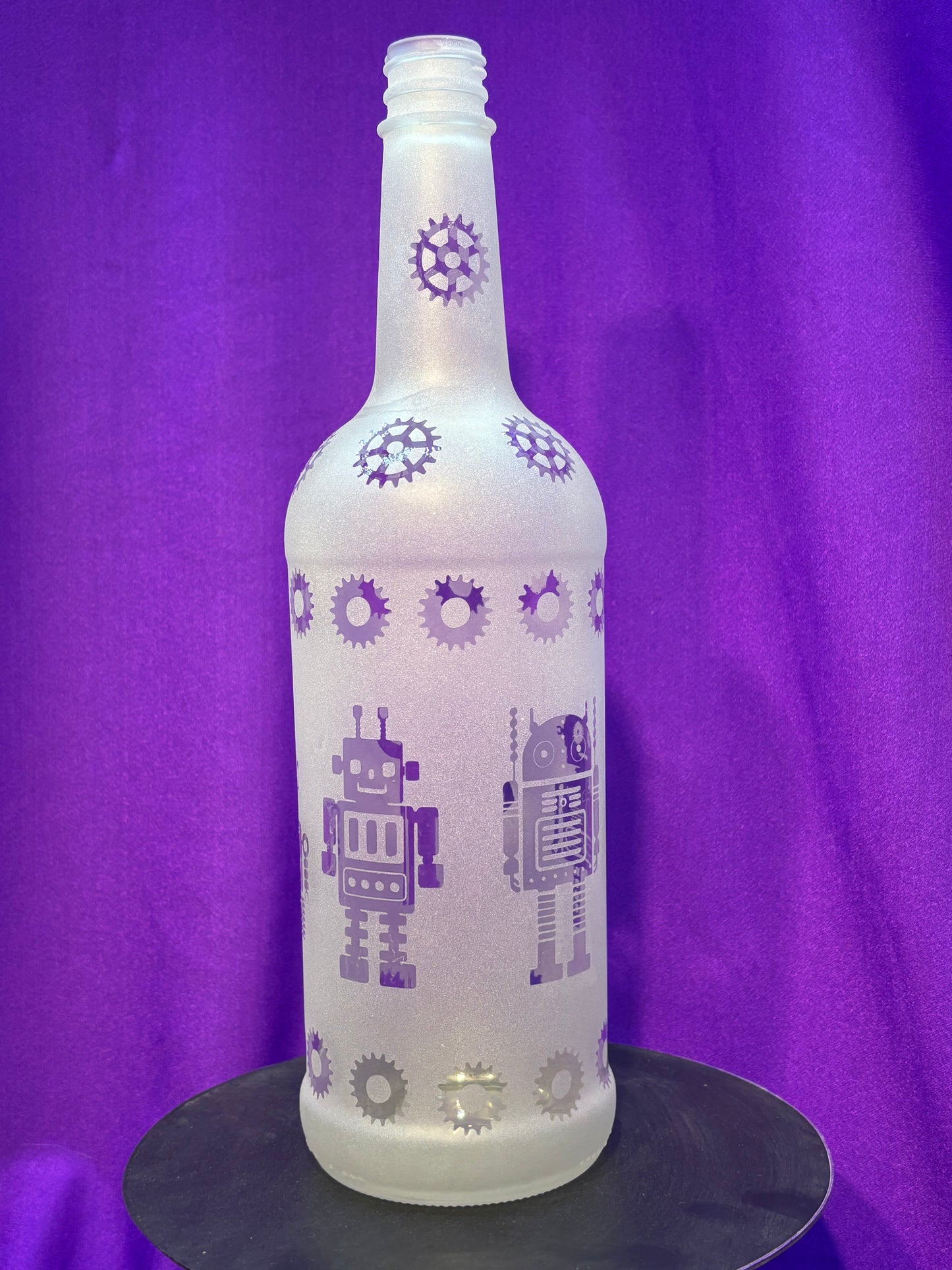 Sandblasted Robot Incense Holder Bottle
