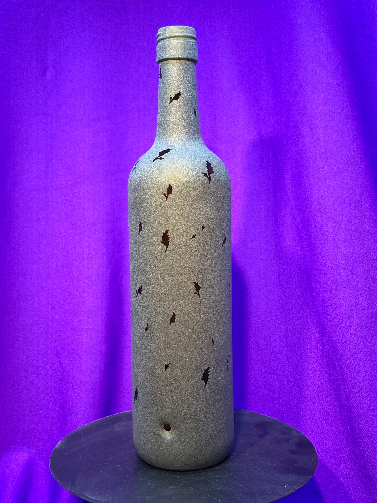 Sandblasted Leaf Pentagram Incense Holder Bottle