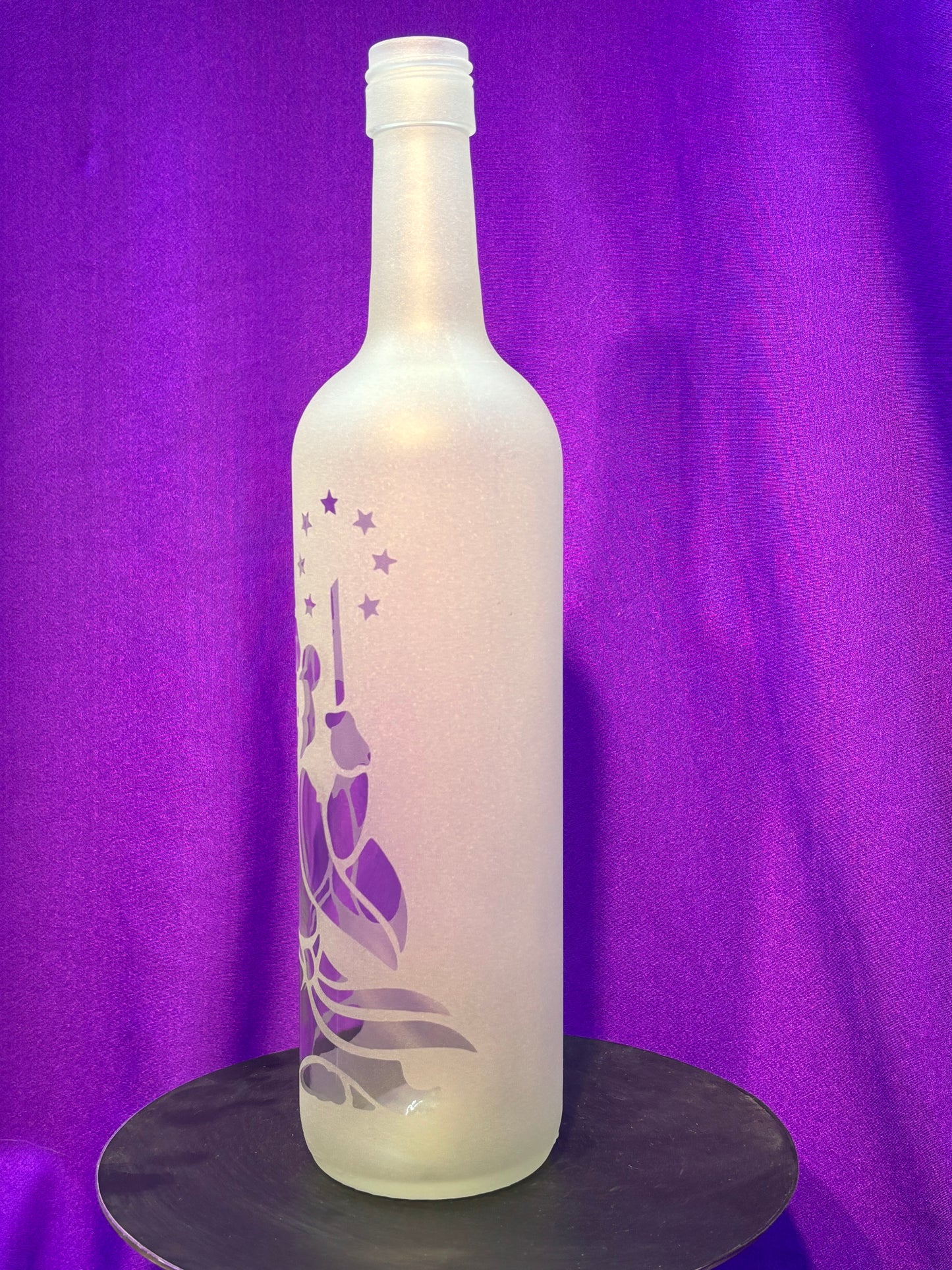 Sandblasted Wizard Bear Incense Holder Bottle
