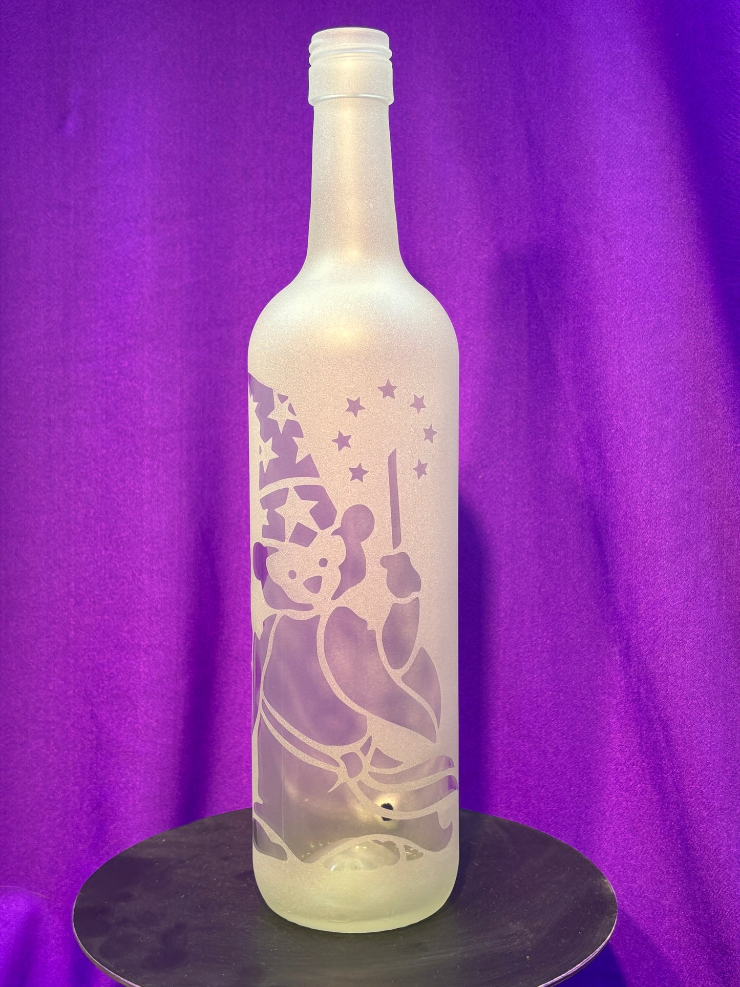 Sandblasted Wizard Bear Incense Holder Bottle