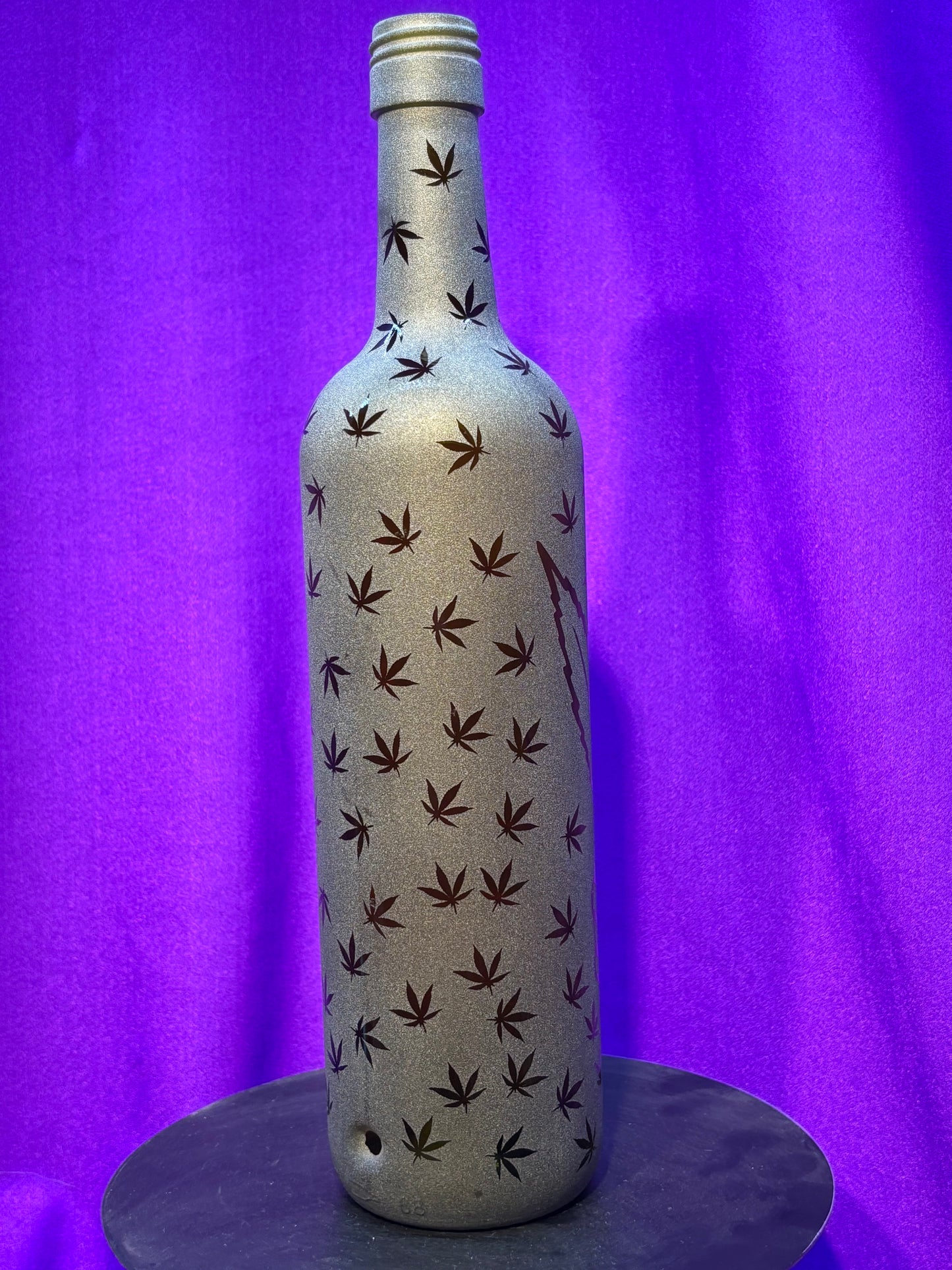 Sandblasted Peace Pot Incense Holder Bottle
