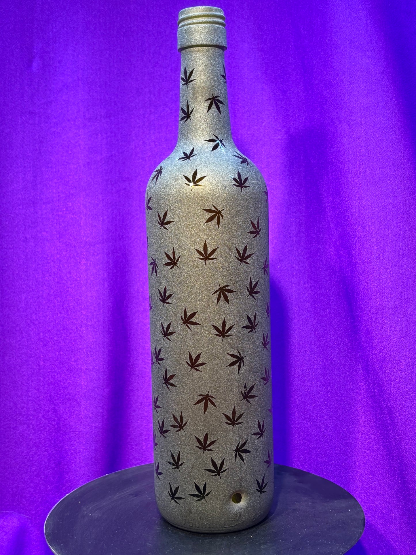 Sandblasted Peace Pot Incense Holder Bottle