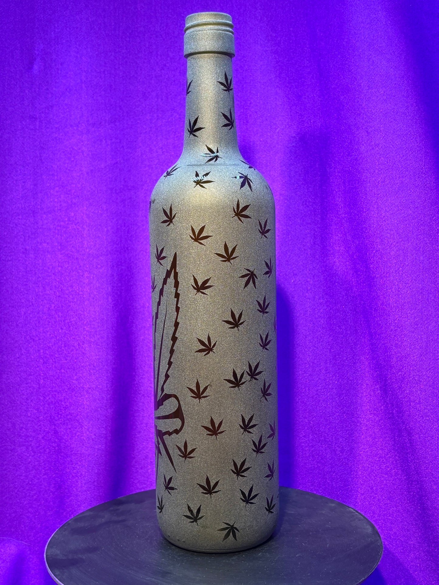 Sandblasted Peace Pot Incense Holder Bottle
