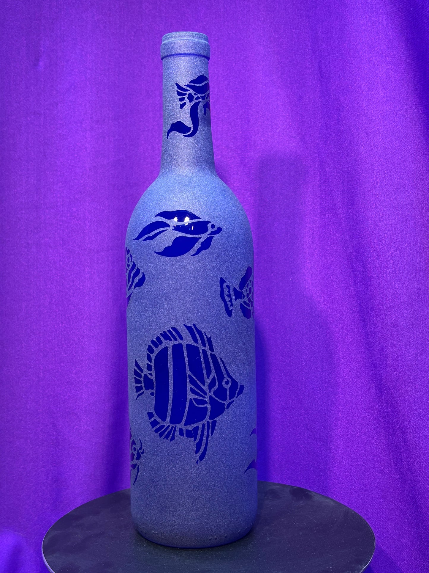 Sandblasted Fish Incense Holder Bottle