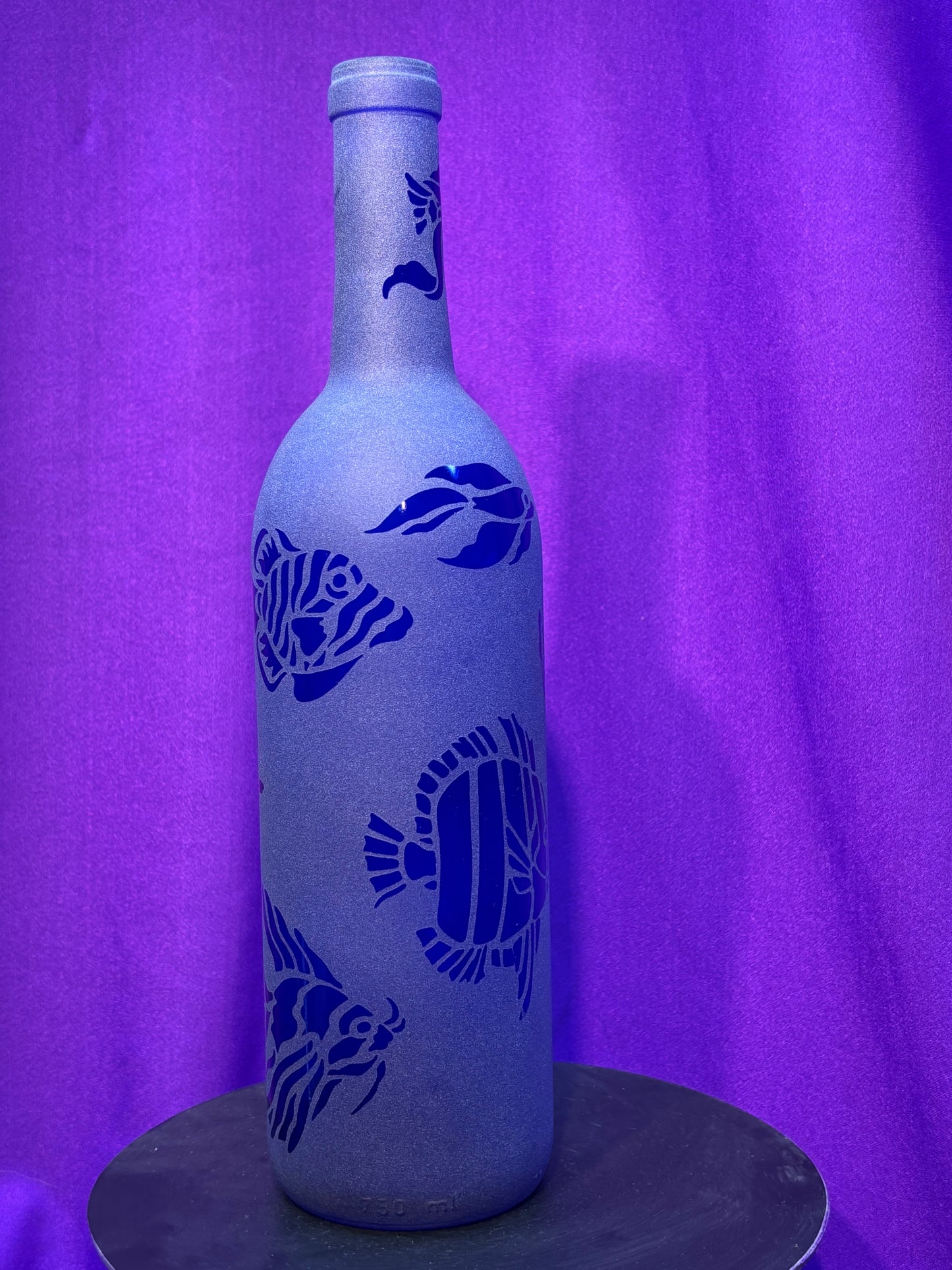 Sandblasted Fish Incense Holder Bottle