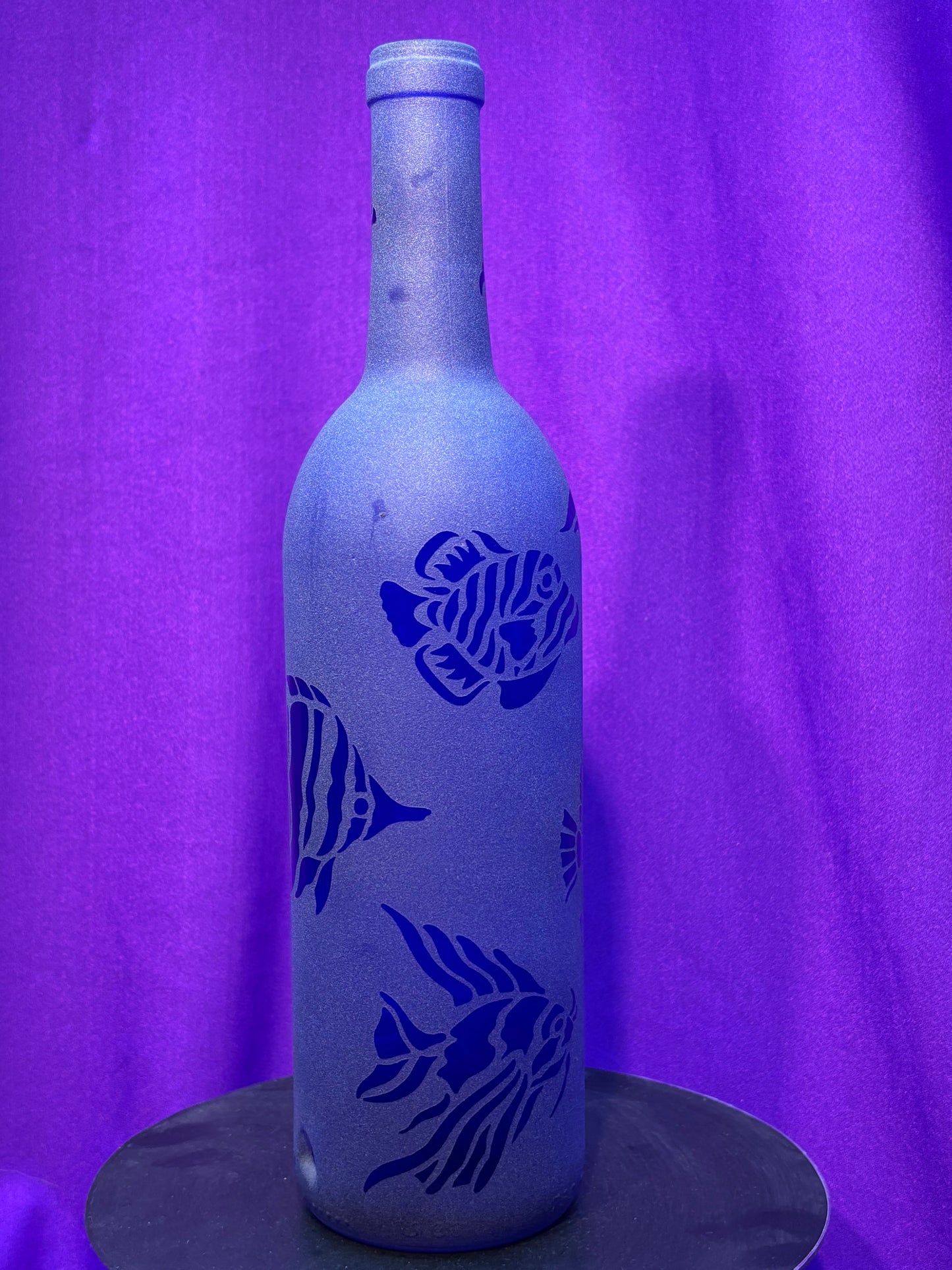 Sandblasted Fish Incense Holder Bottle