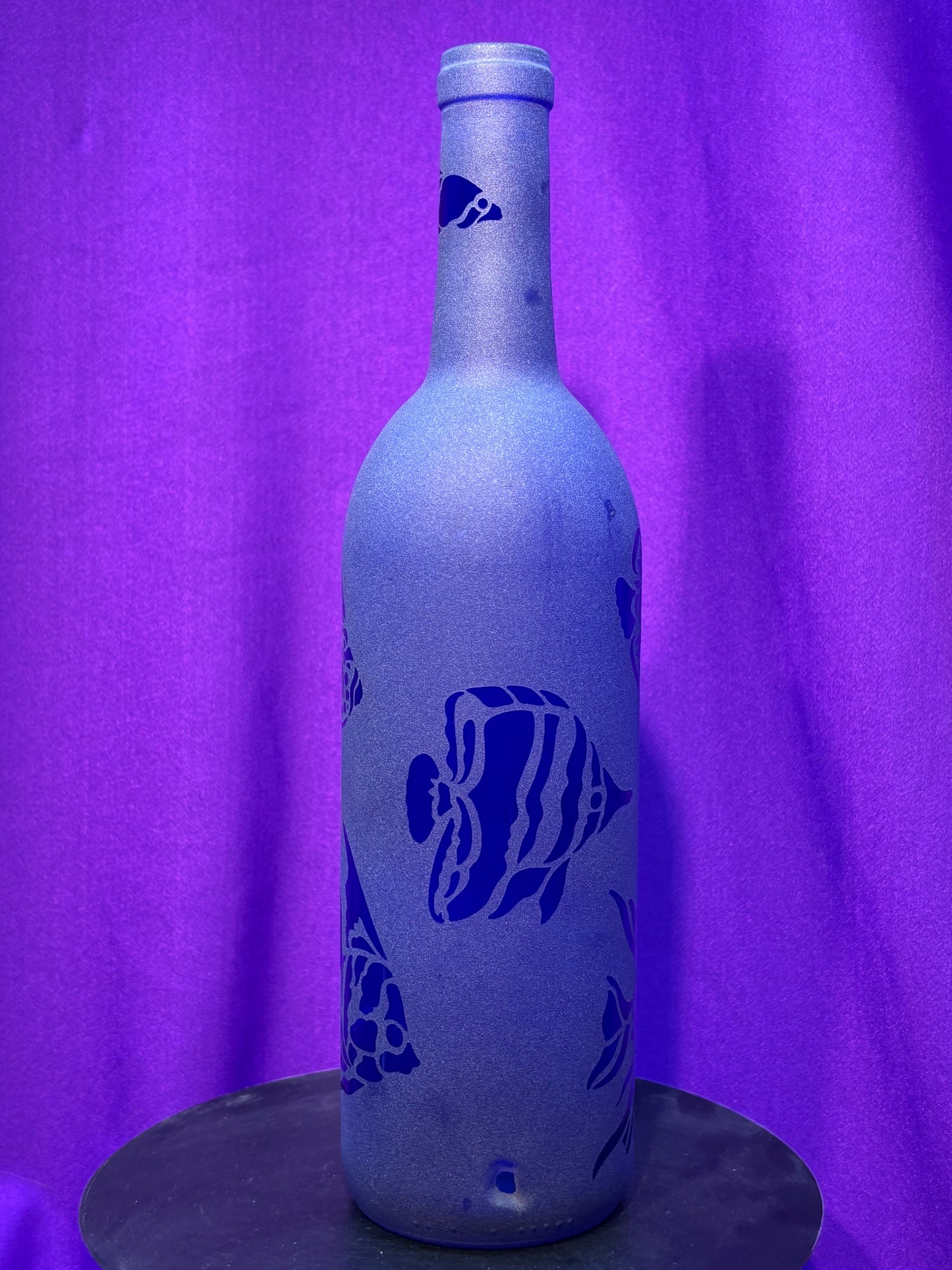 Sandblasted Fish Incense Holder Bottle