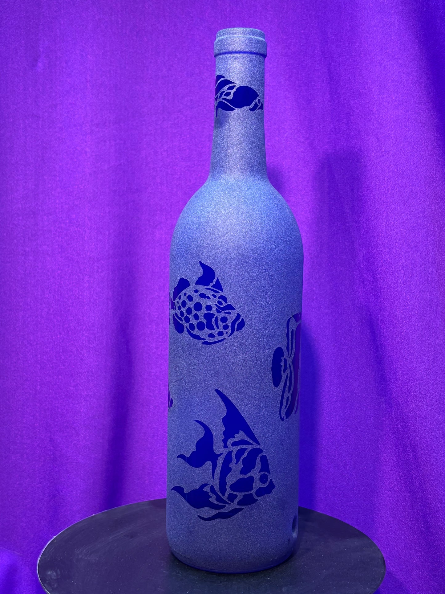 Sandblasted Fish Incense Holder Bottle