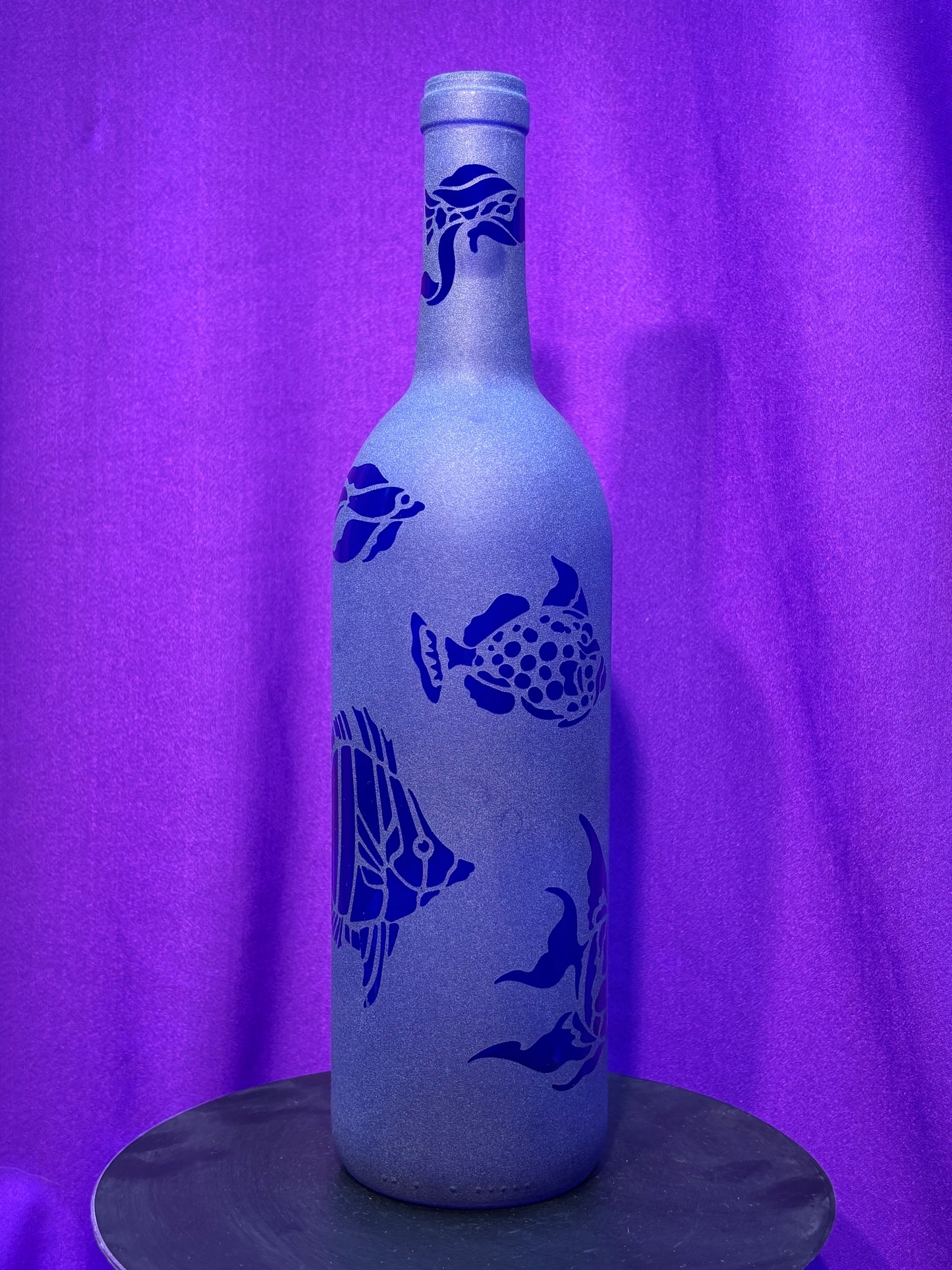 Sandblasted Fish Incense Holder Bottle