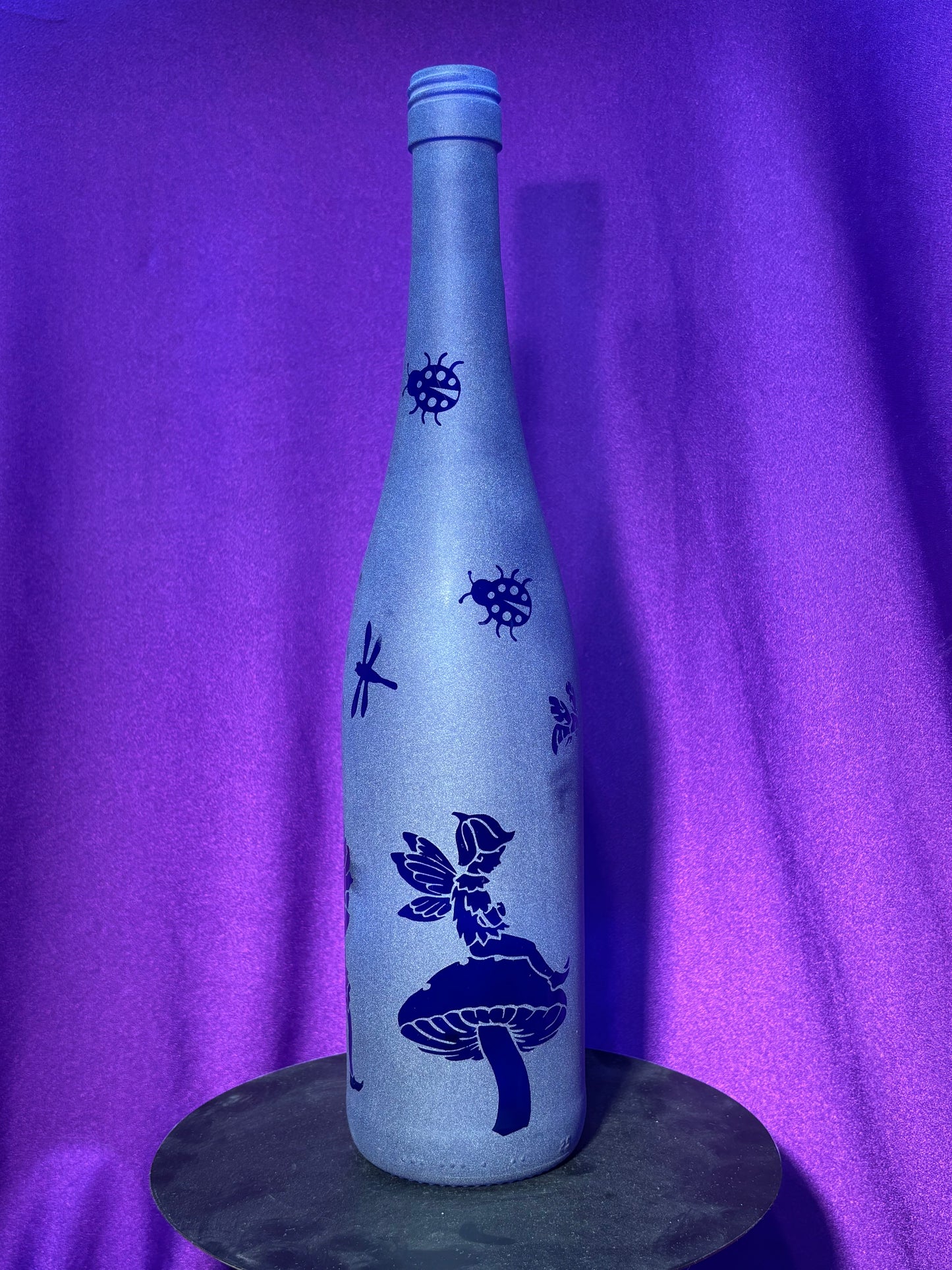 Sandblasted Fairy Incense Holder Bottle