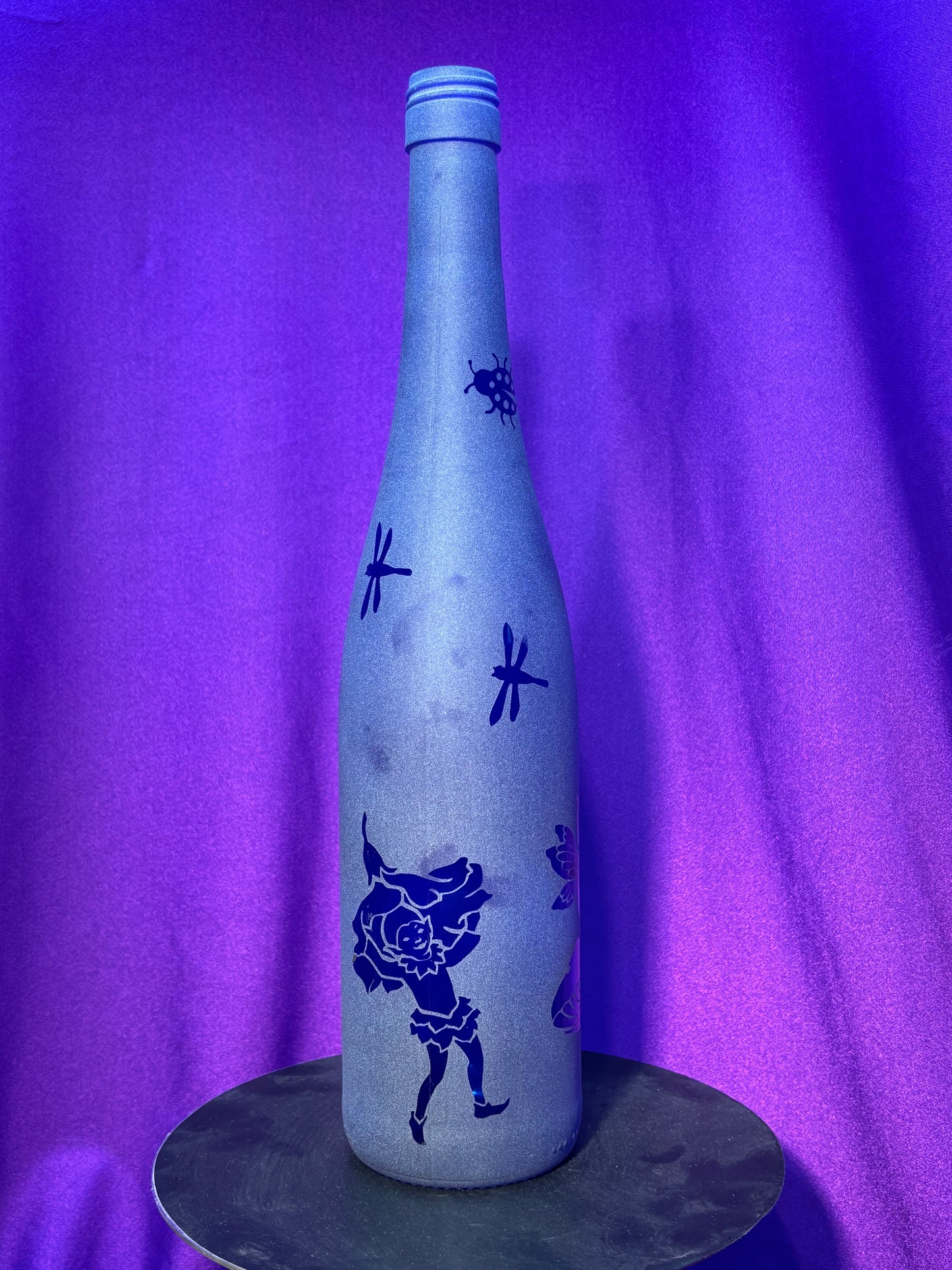 Sandblasted Fairy Incense Holder Bottle
