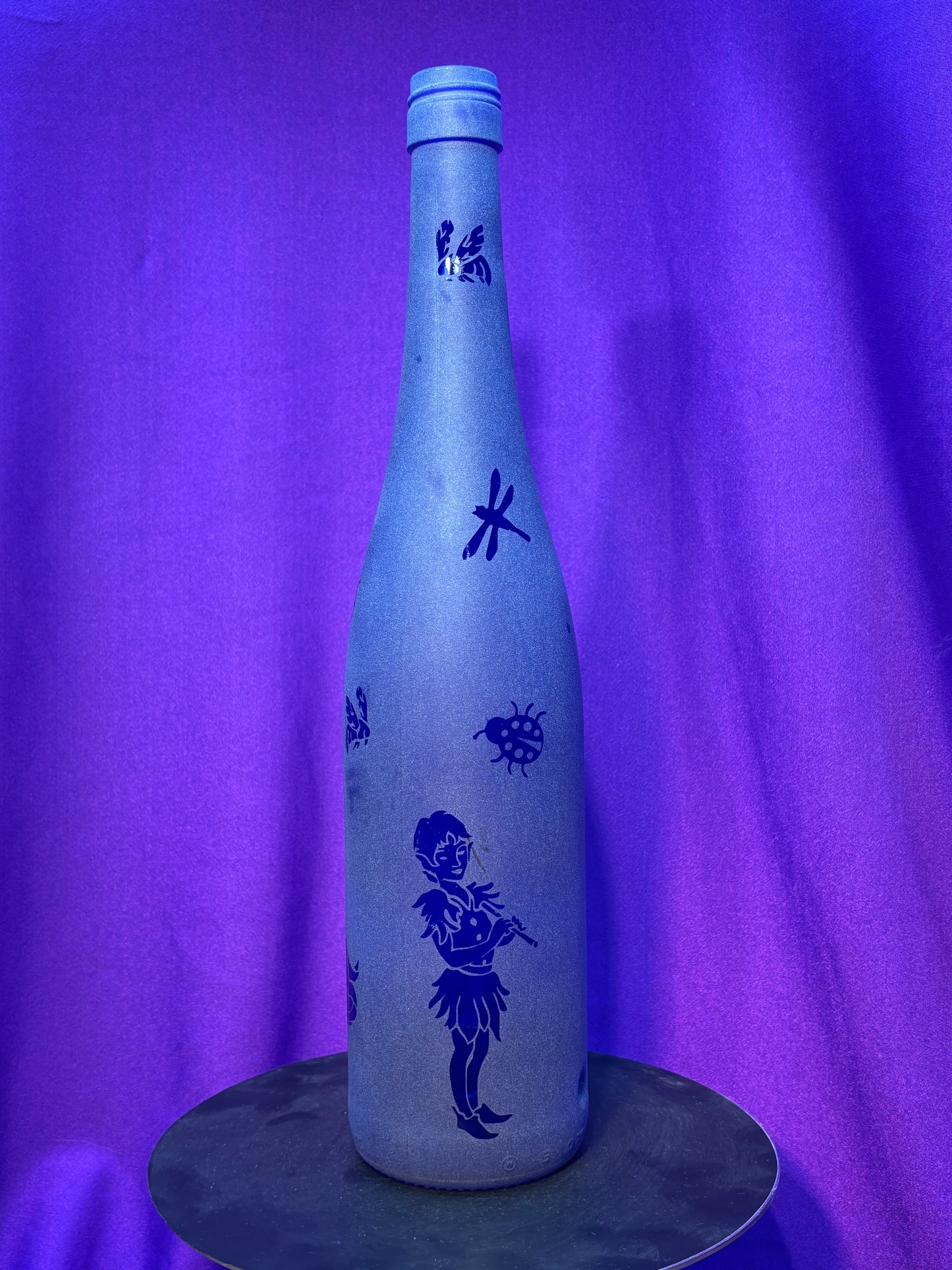 Sandblasted Fairy Incense Holder Bottle