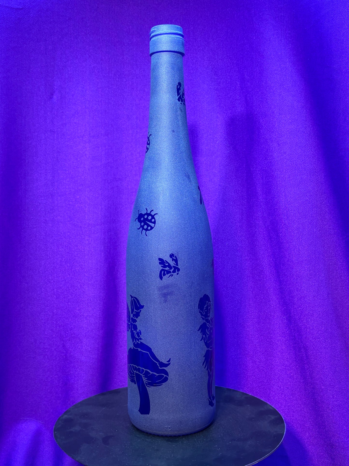 Sandblasted Fairy Incense Holder Bottle