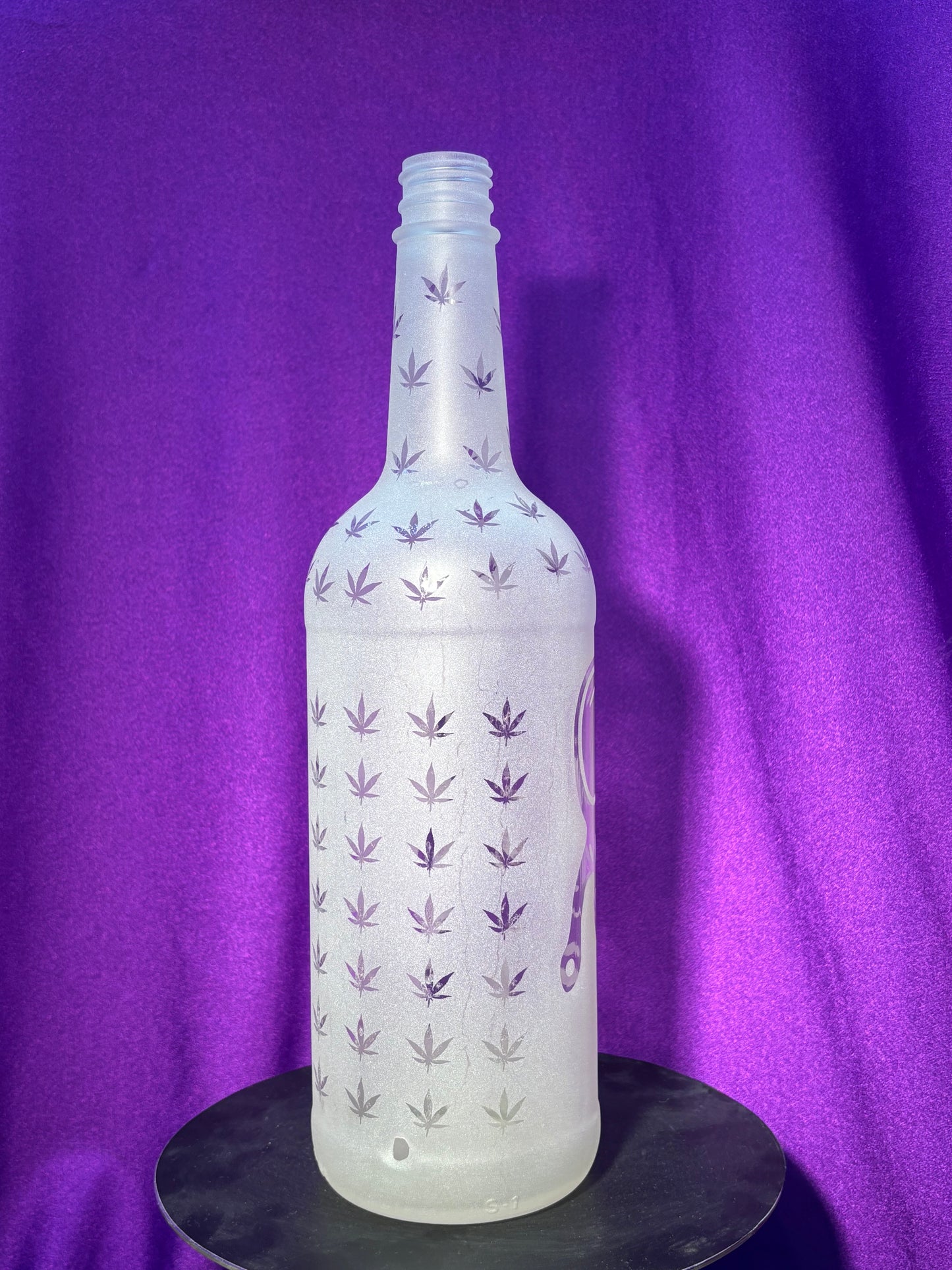 Sandblasted Cannabis Gas Mask Incense Holder Bottle