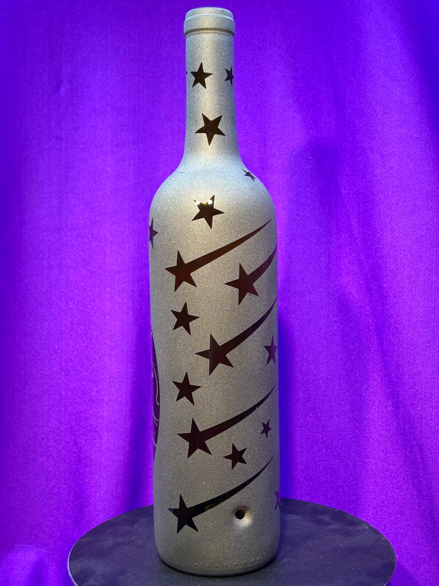 Sandblasted Sun and Moon Incense Holder Bottle