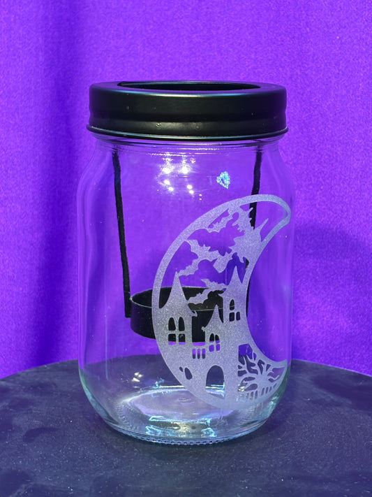 Crescent Moon Halloween Candle Holder