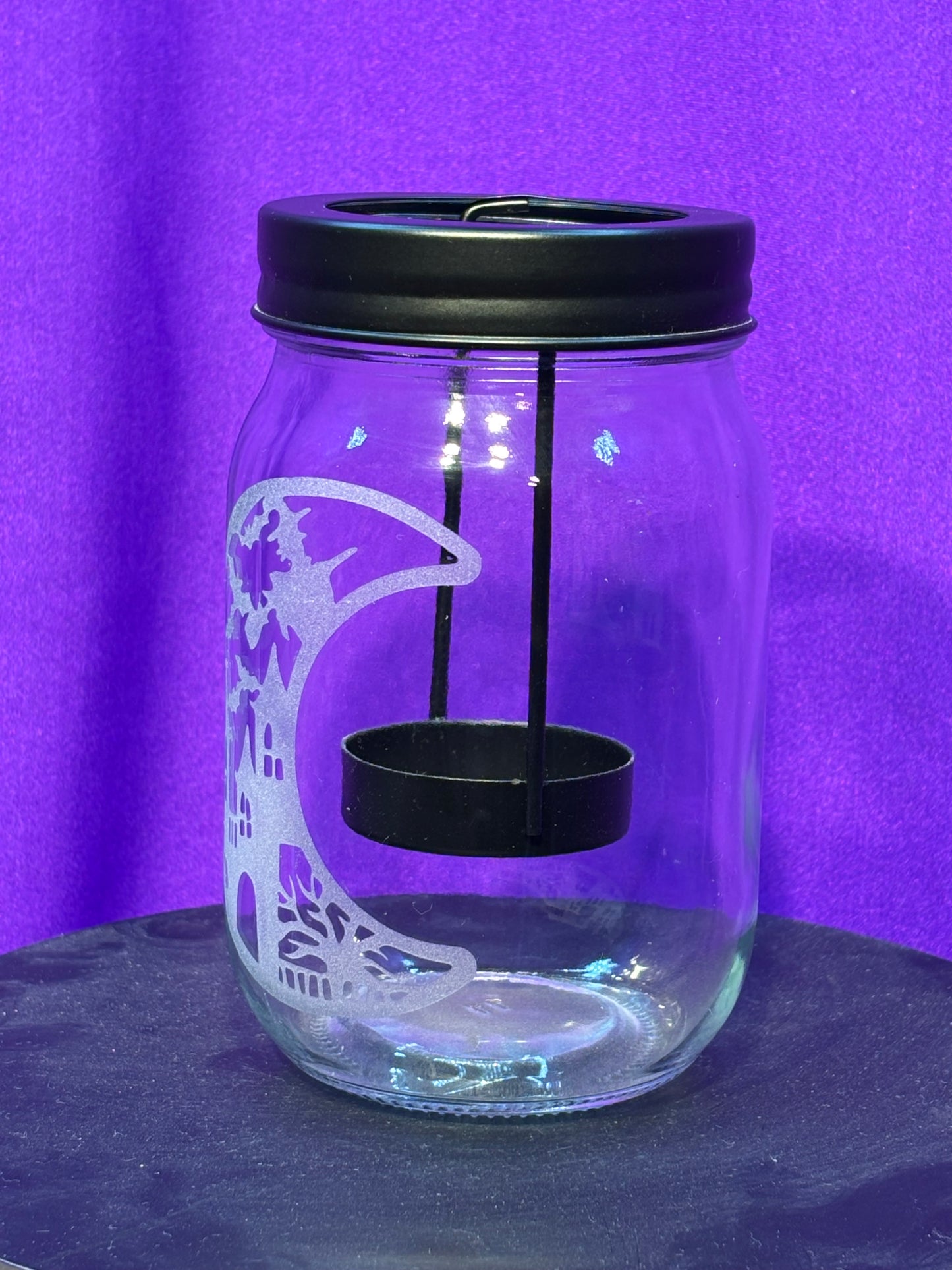 Crescent Moon Halloween Candle Holder