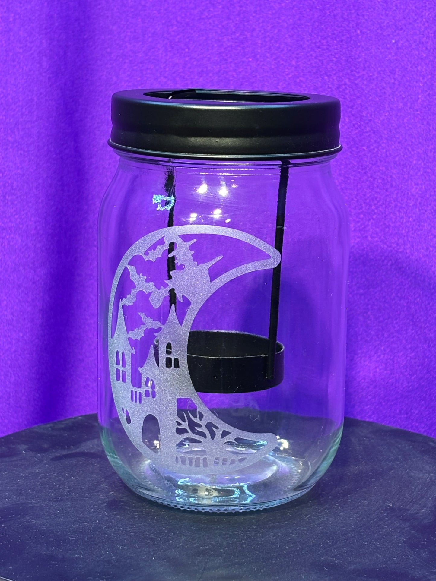 Crescent Moon Halloween Candle Holder