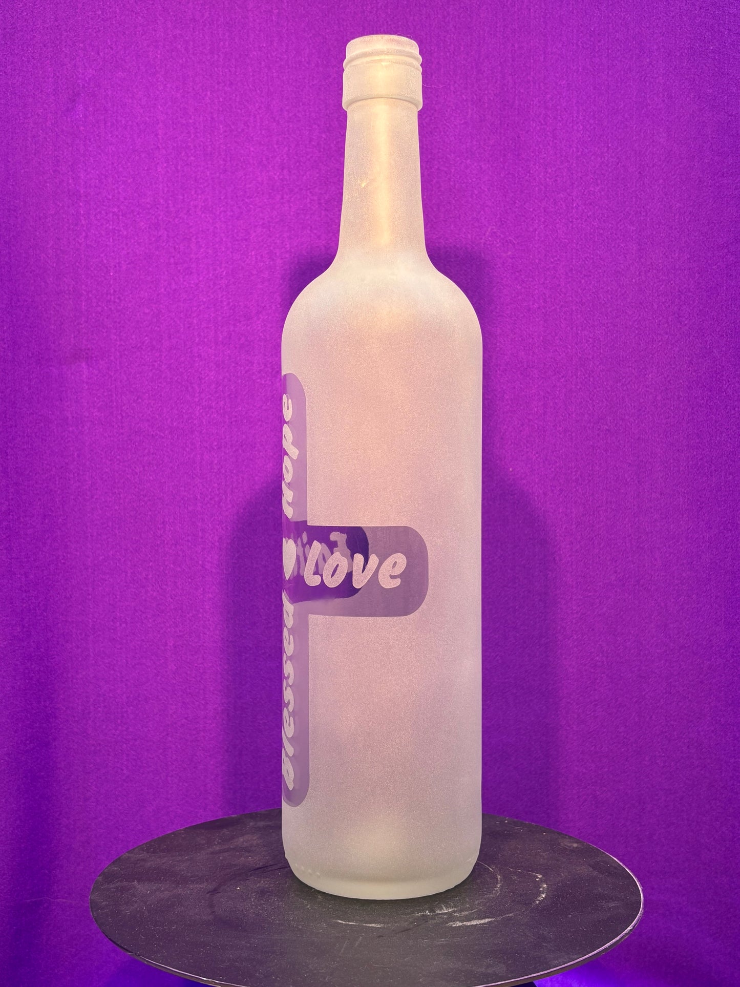 Sandblasted Faith Cross Incense Holder Bottle