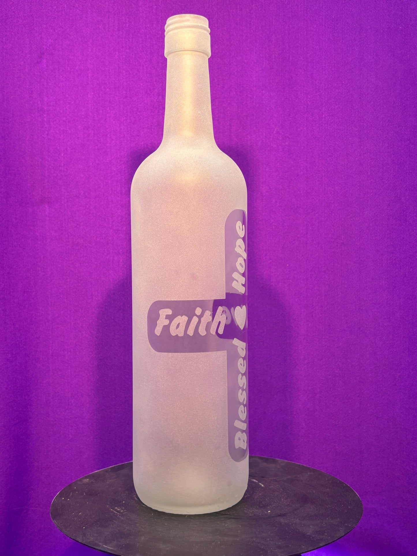 Sandblasted Faith Cross Incense Holder Bottle
