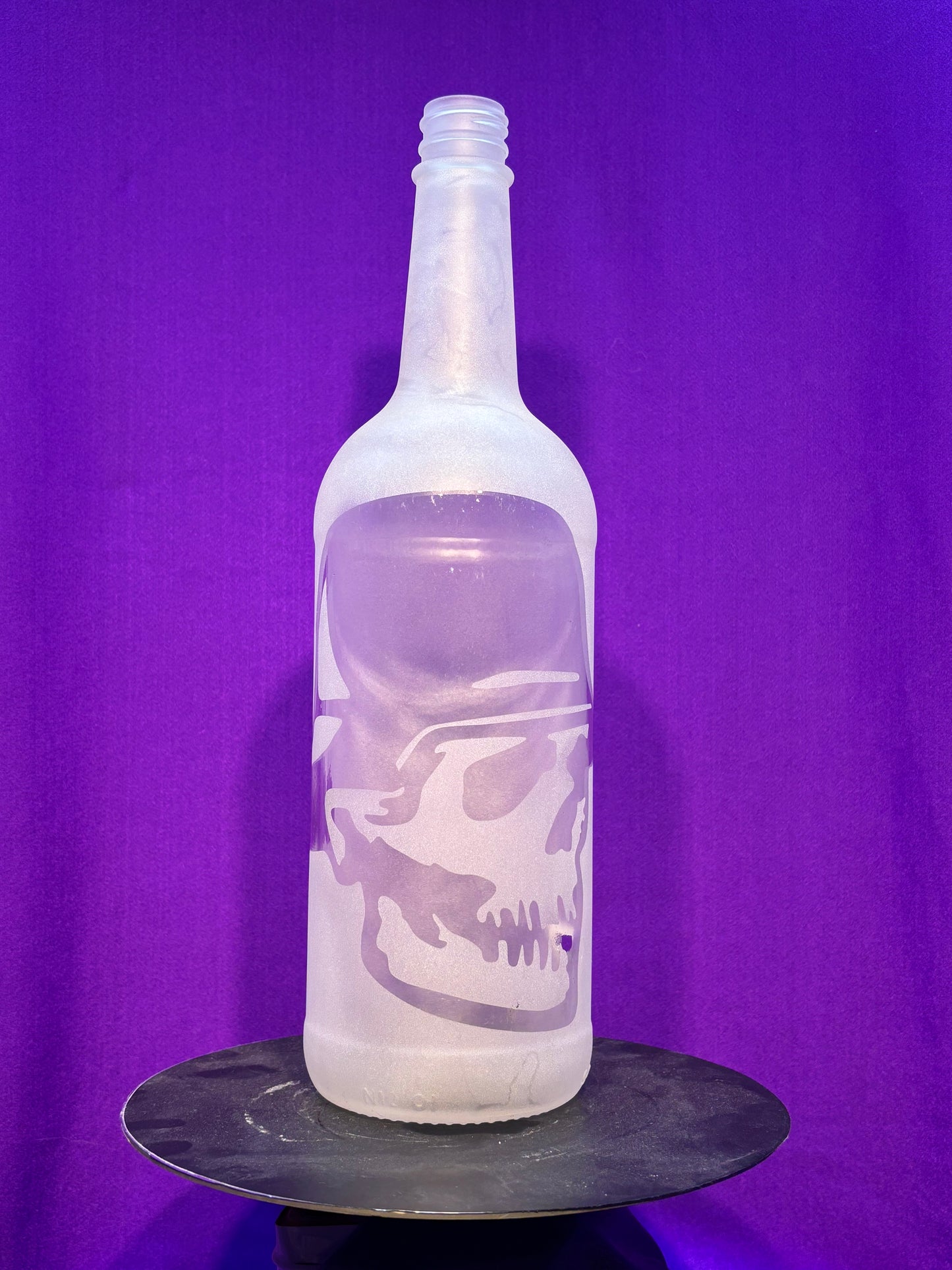Sandblasted Helmet Skull Incense Holder Bottle