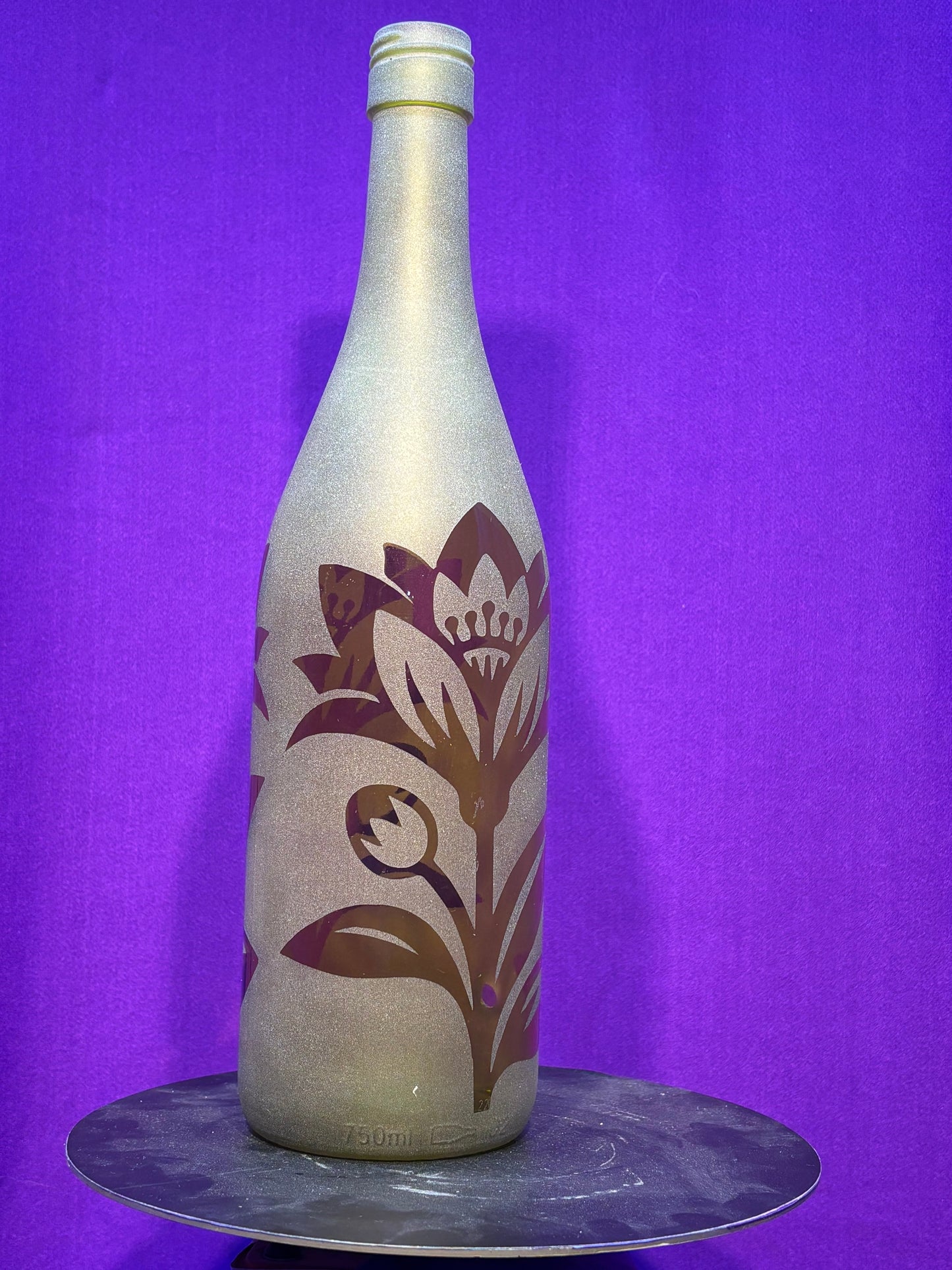 Sandblasted Flowers 2 Incense Holder Bottle