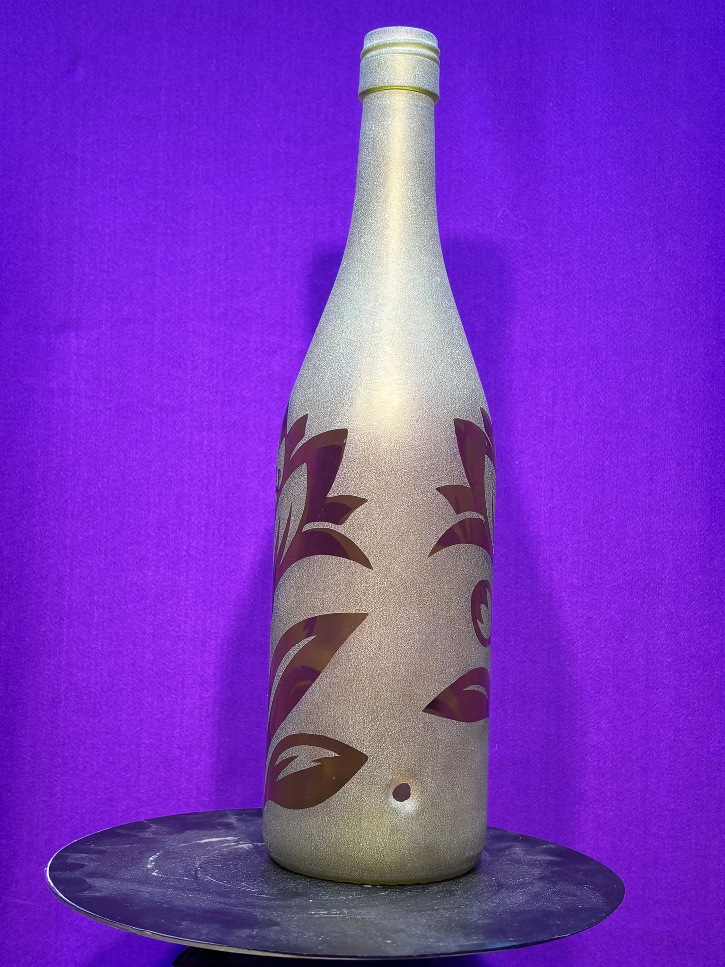 Sandblasted Flowers 2 Incense Holder Bottle