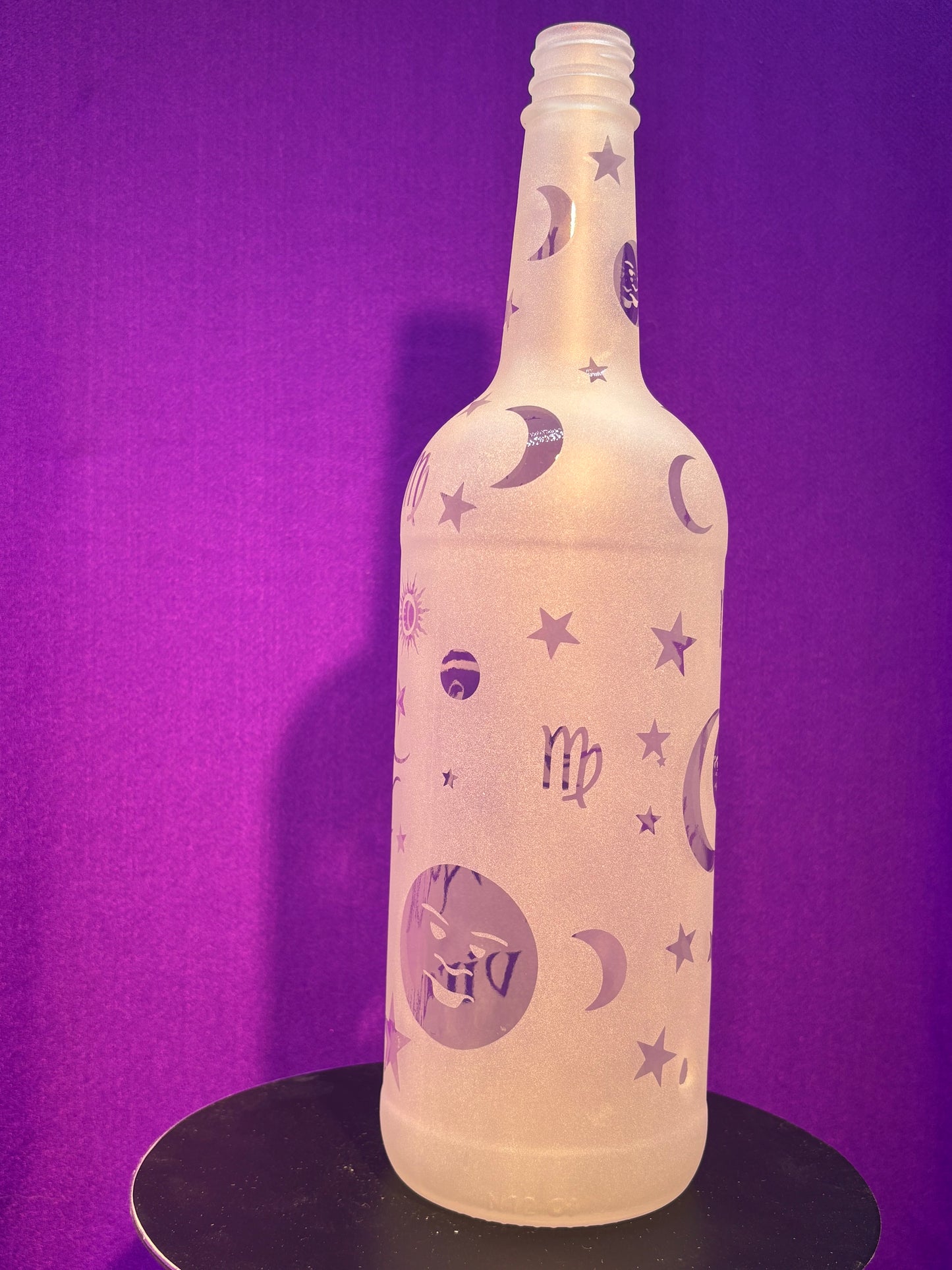 Sandblasted Virgo Zodiac Incense Holder Bottle