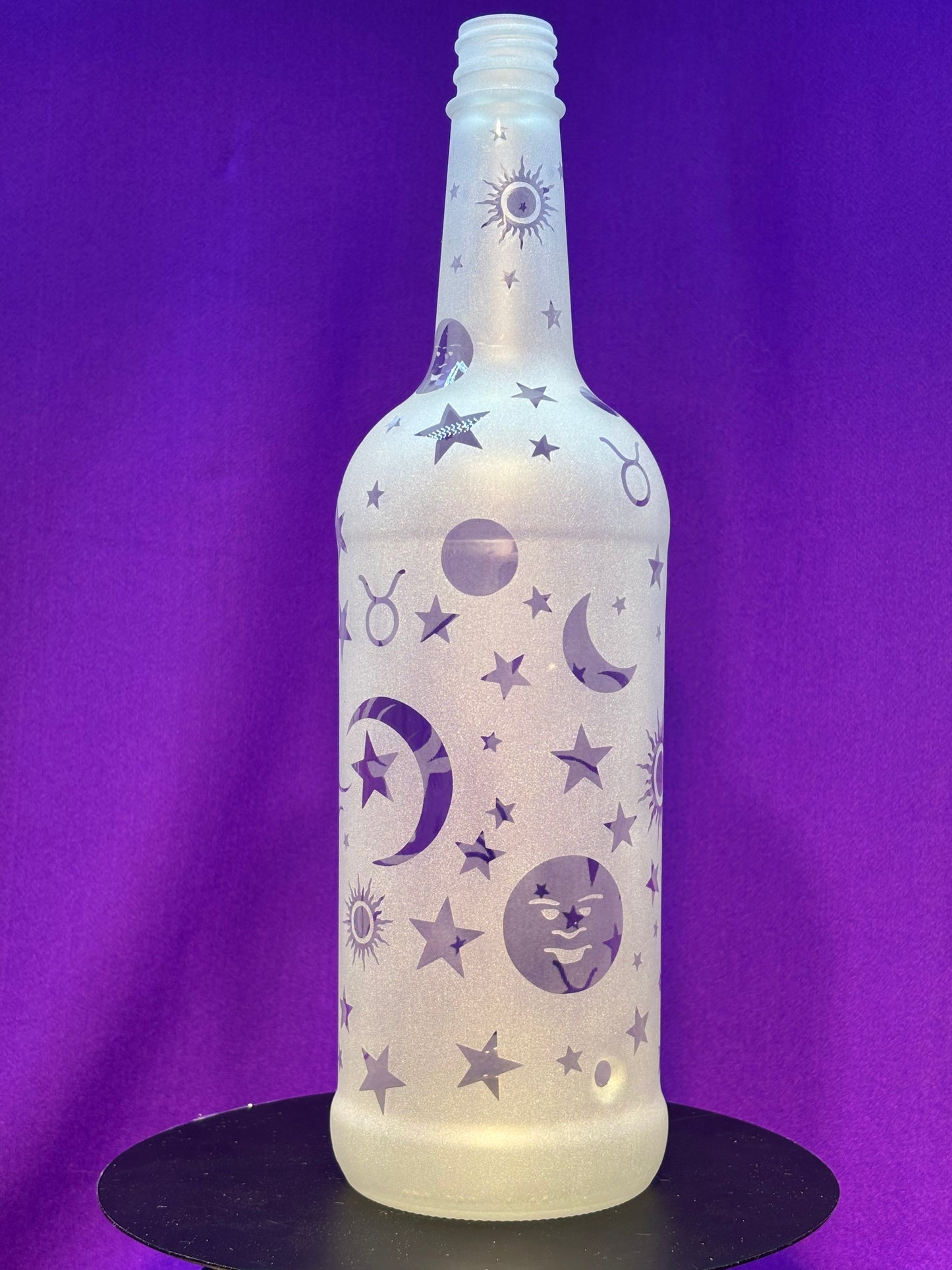 Sandblasted Taurus Zodiac Incense Holder Bottle