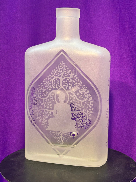Sandblasted Buddha Incense Holder Bottle
