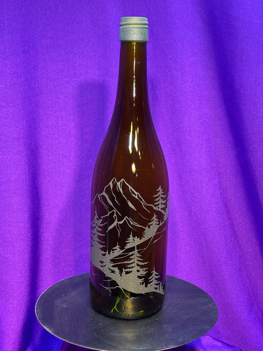Sandblasted Mountain Incense Holder Bottle