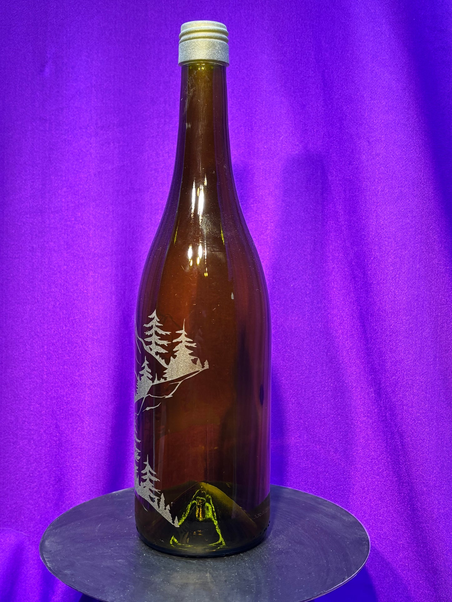 Sandblasted Mountain Incense Holder Bottle