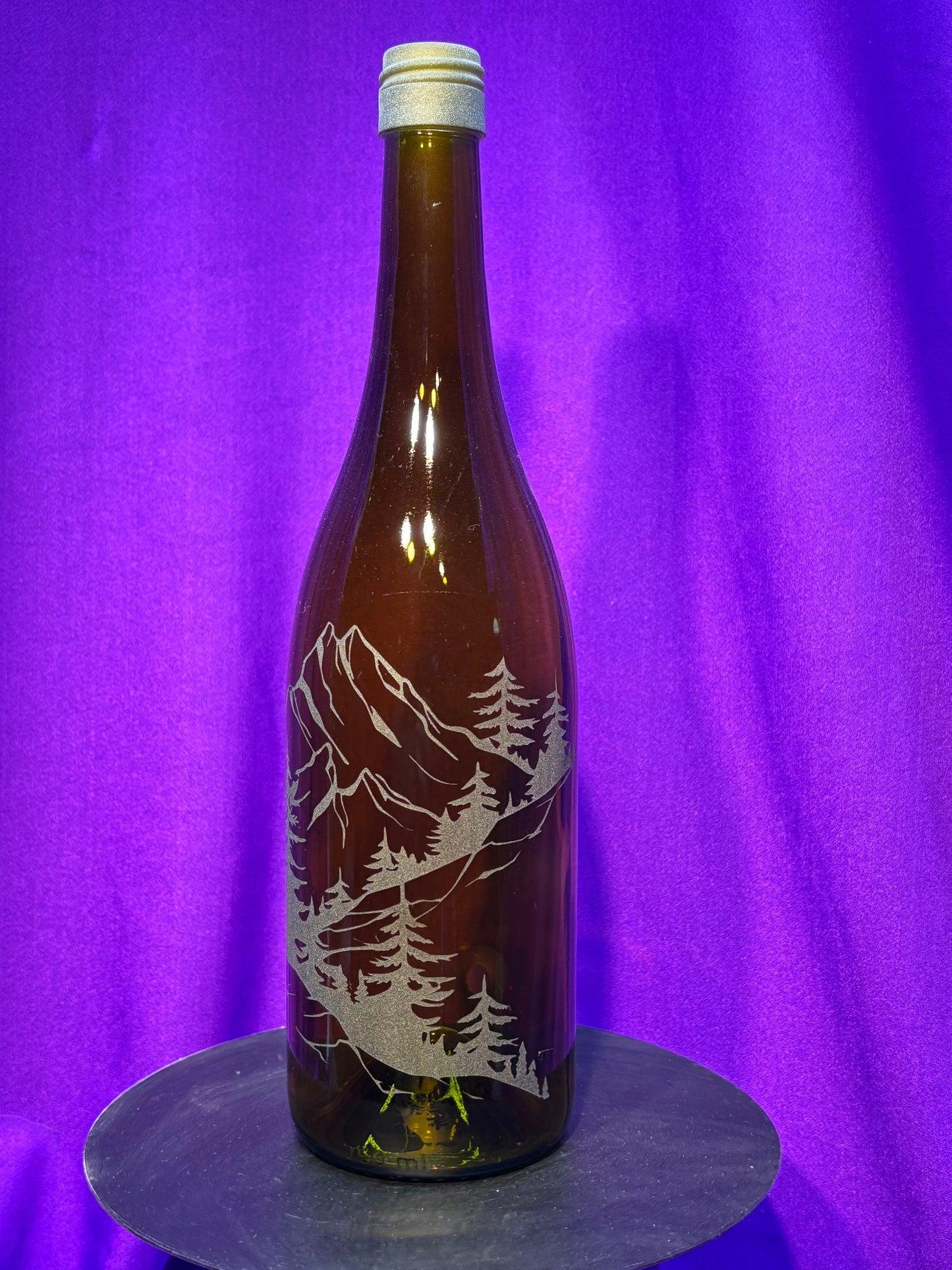 Sandblasted Mountain Incense Holder Bottle