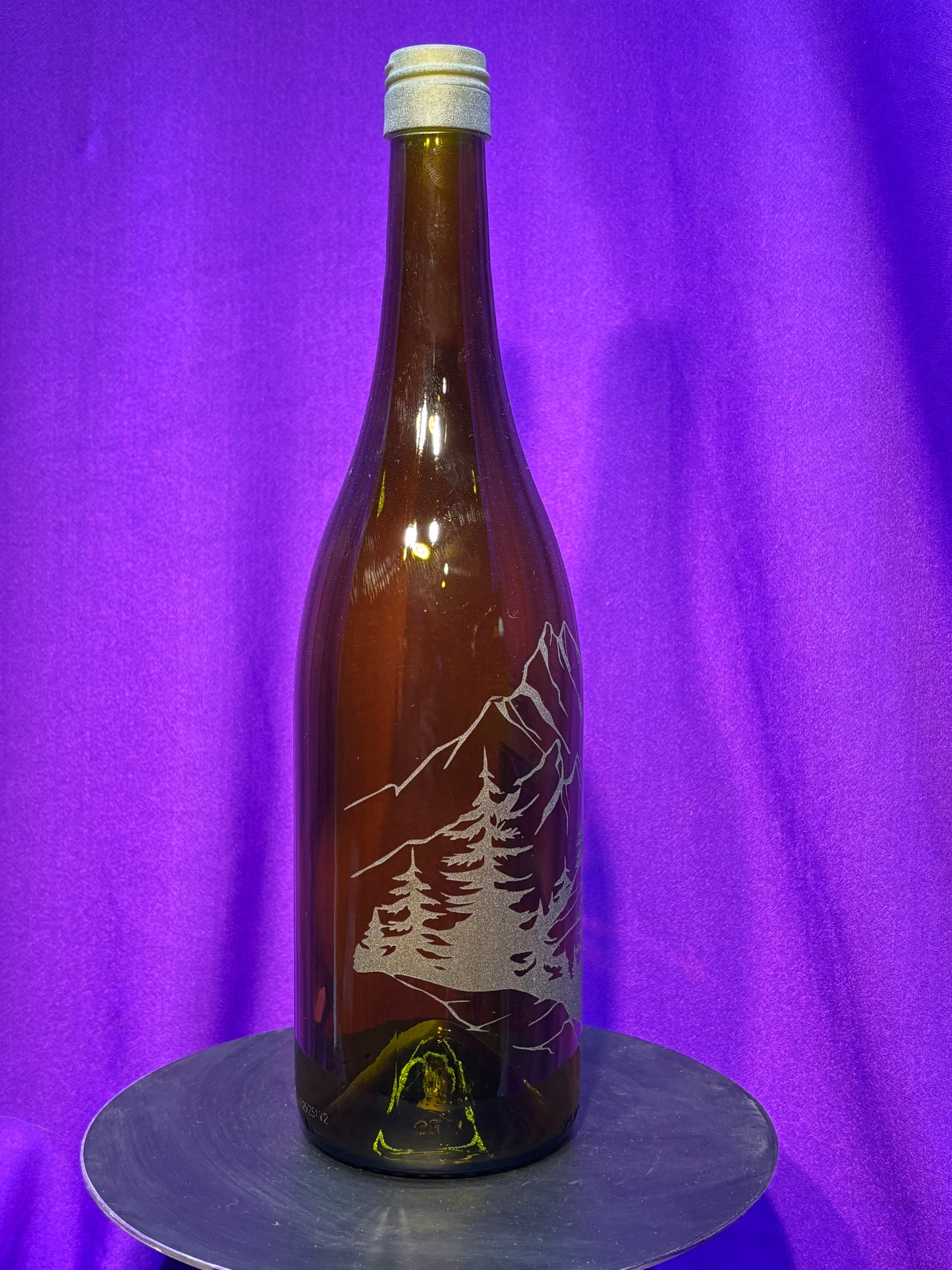 Sandblasted Mountain Incense Holder Bottle