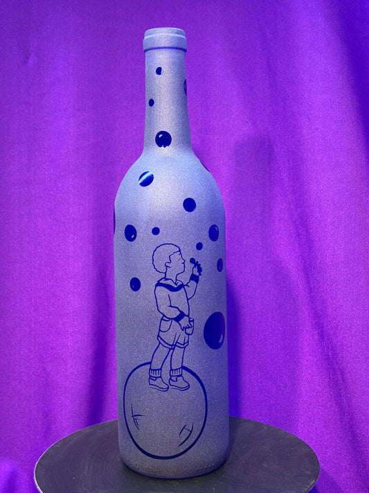 Sandblasted Bubble Boy Incense Holder Bottle
