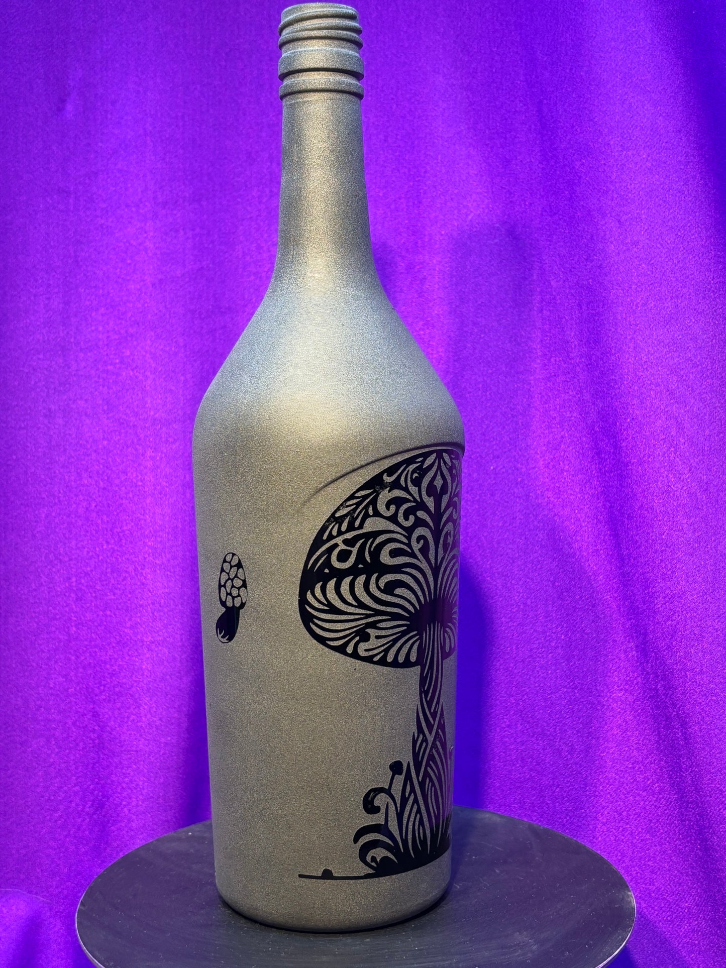 Sandblasted Mushroom Incense Holder Bottle