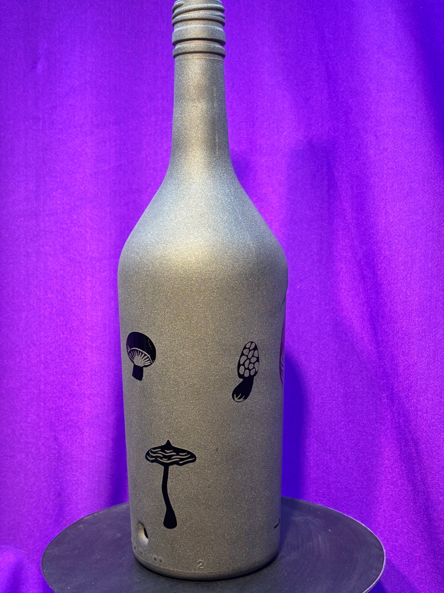 Sandblasted Mushroom Incense Holder Bottle