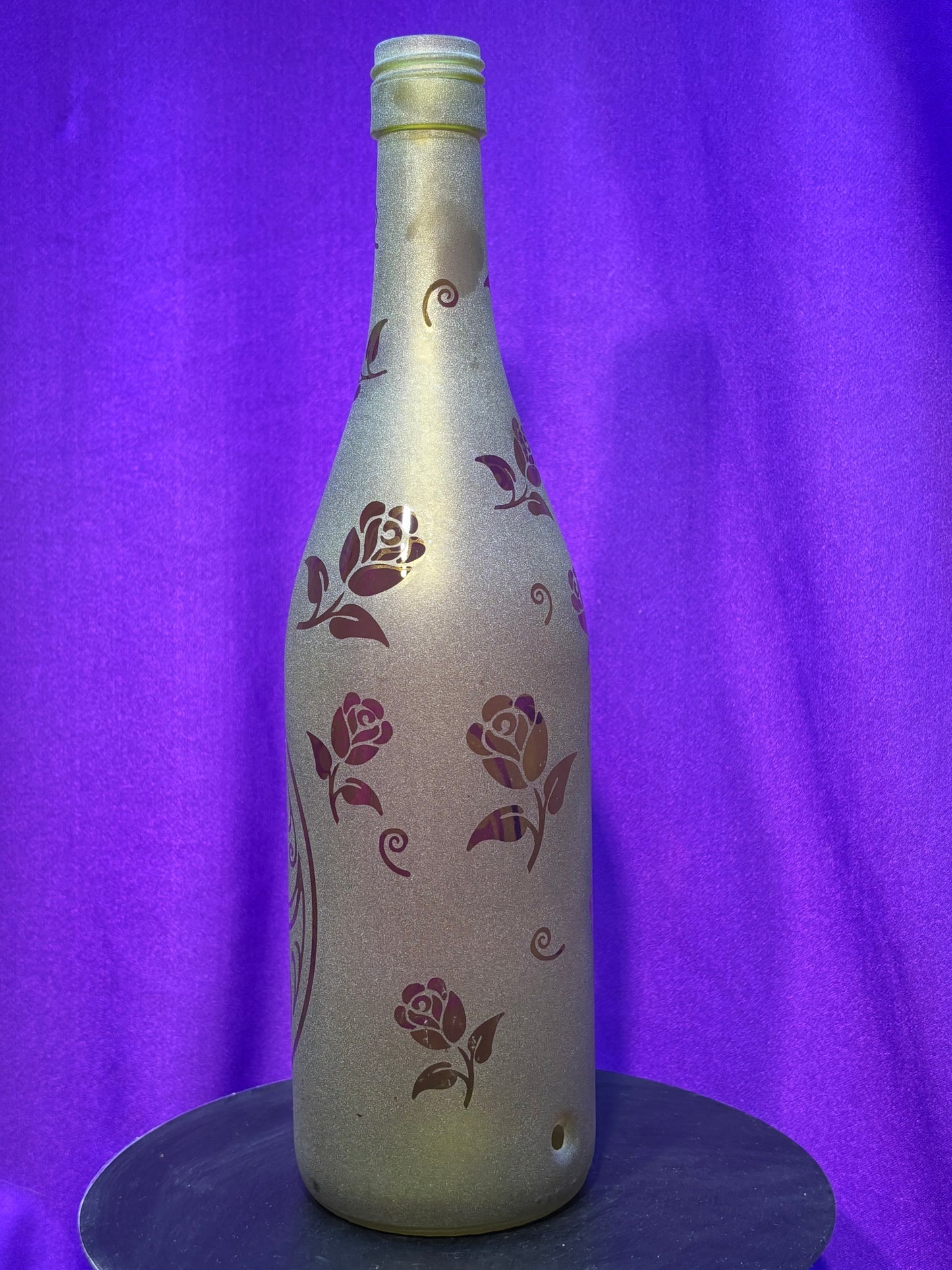 Sandblasted Rose Yin-yang Incense Holder Bottle
