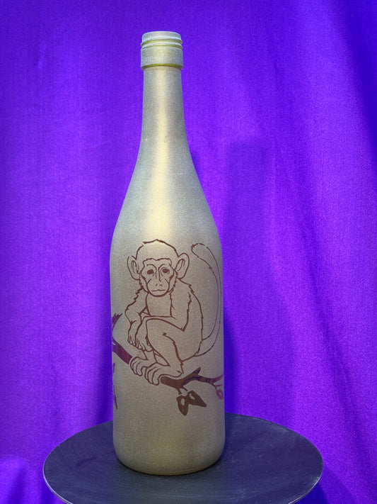Sandblasted Monkey Incense Holder Bottle