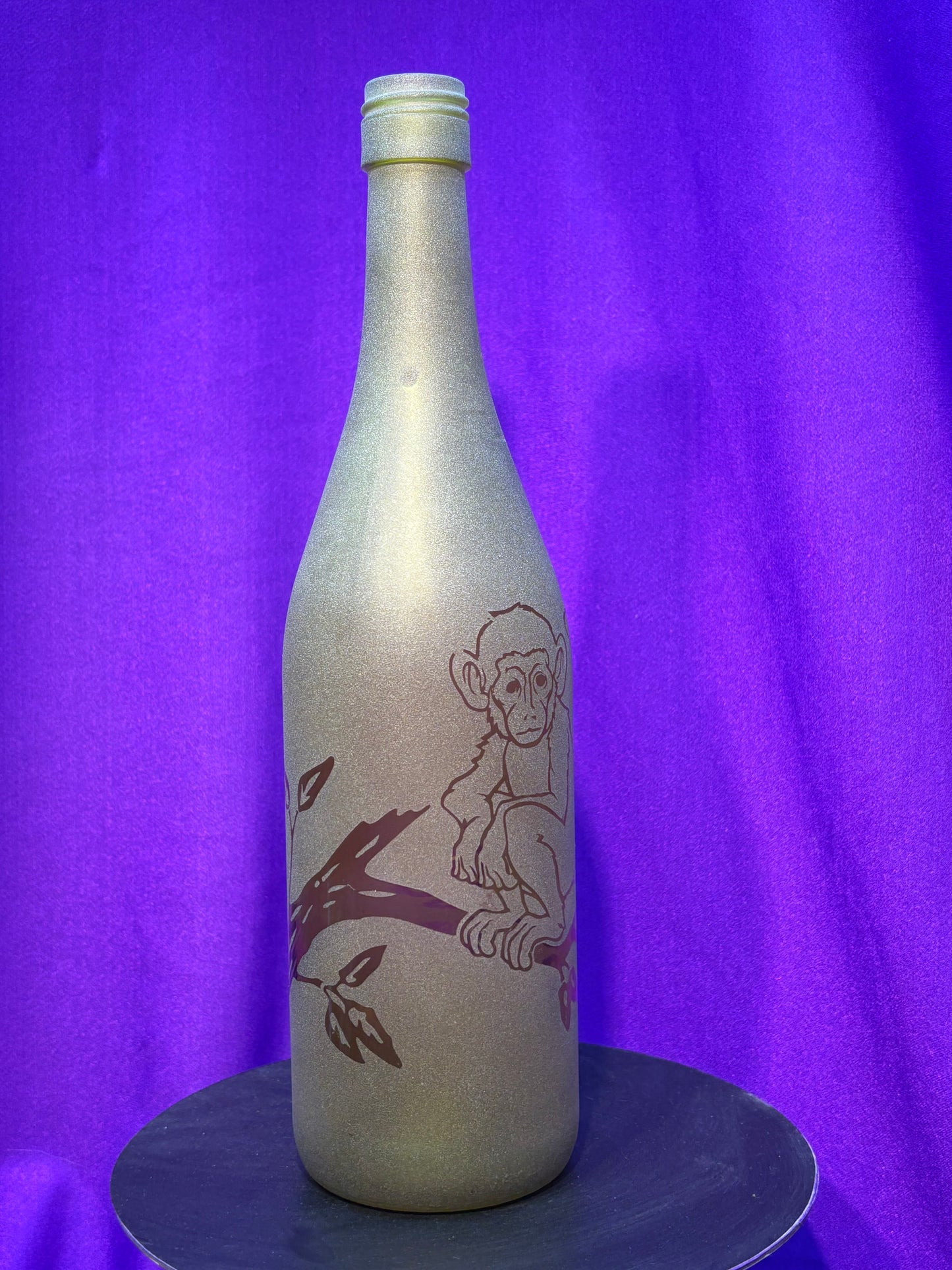 Sandblasted Monkey Incense Holder Bottle