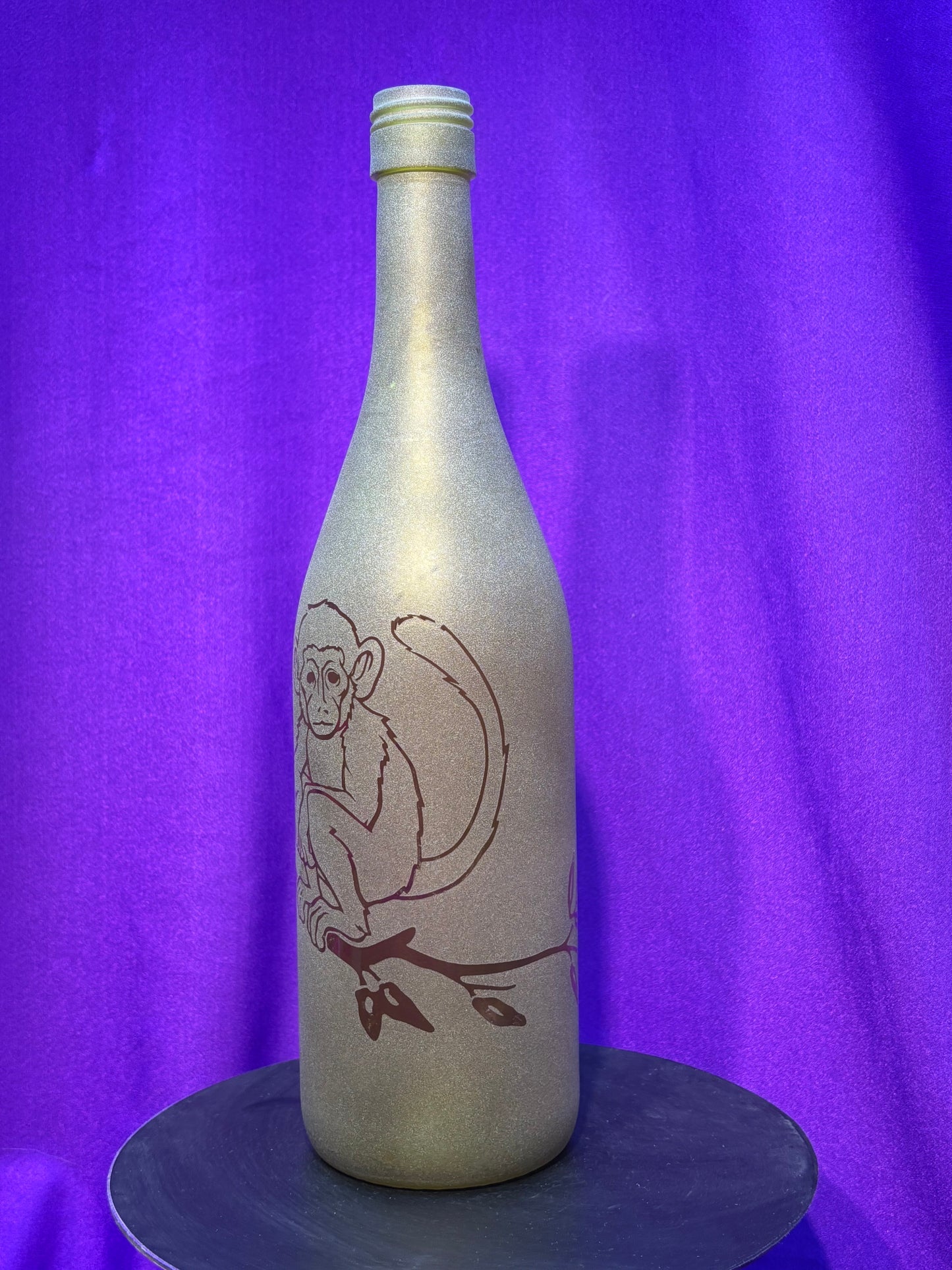 Sandblasted Monkey Incense Holder Bottle