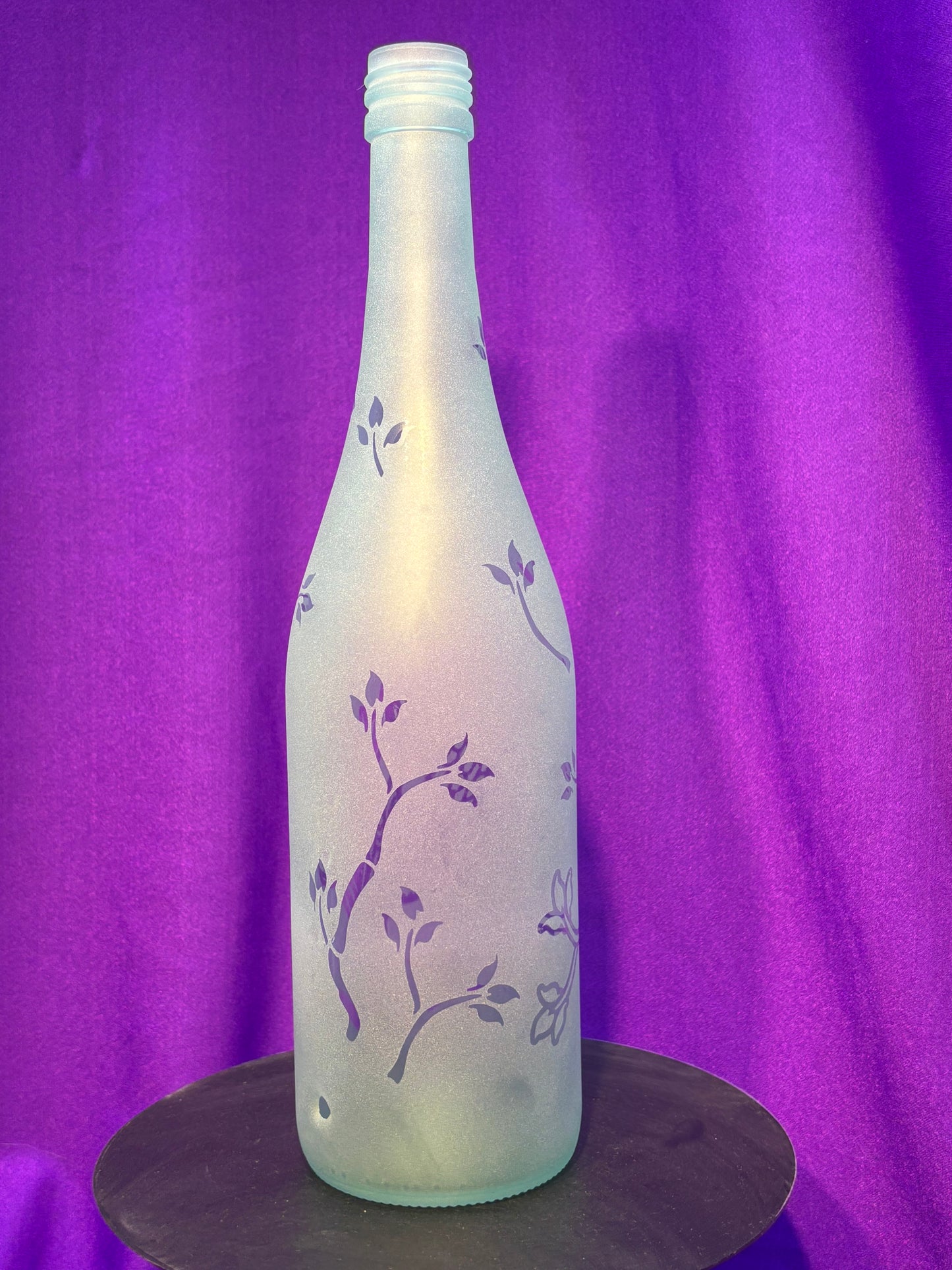 Sandblasted Bird Incense Holder Bottle