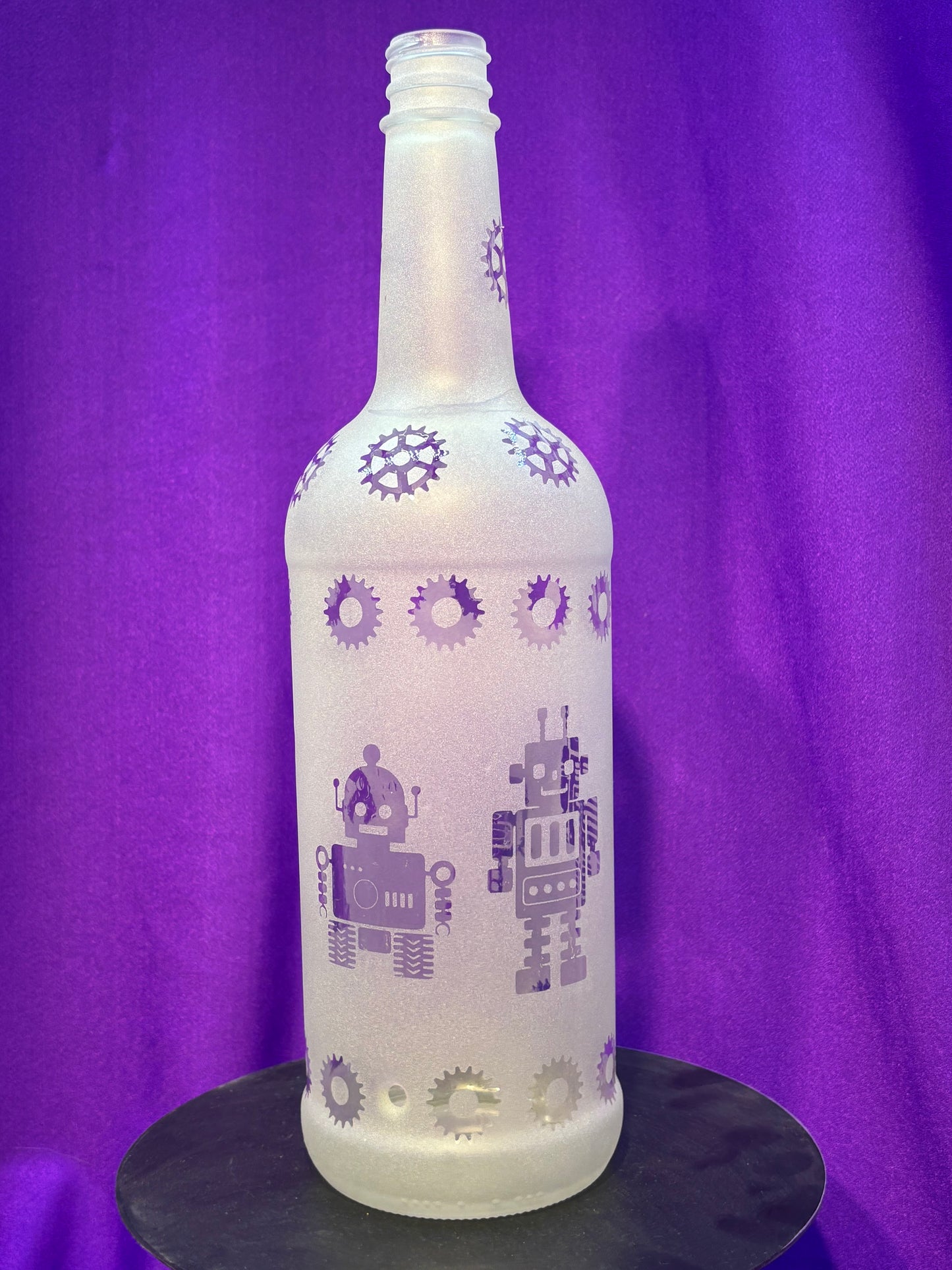 Sandblasted Robot Incense Holder Bottle