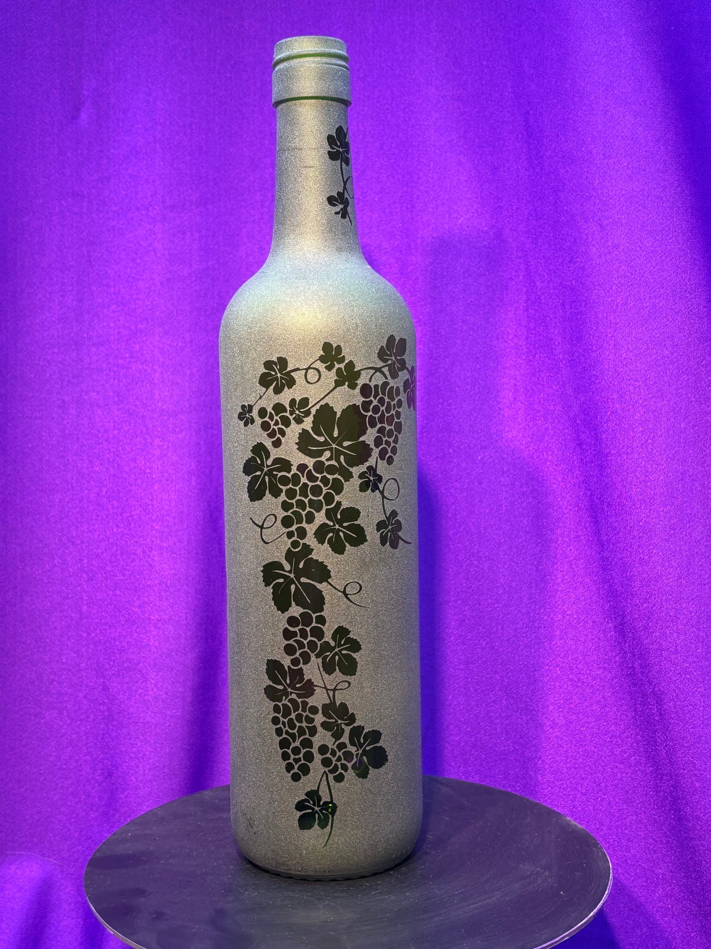 Sandblasted Grape Vine Design Incense Holder Bottle