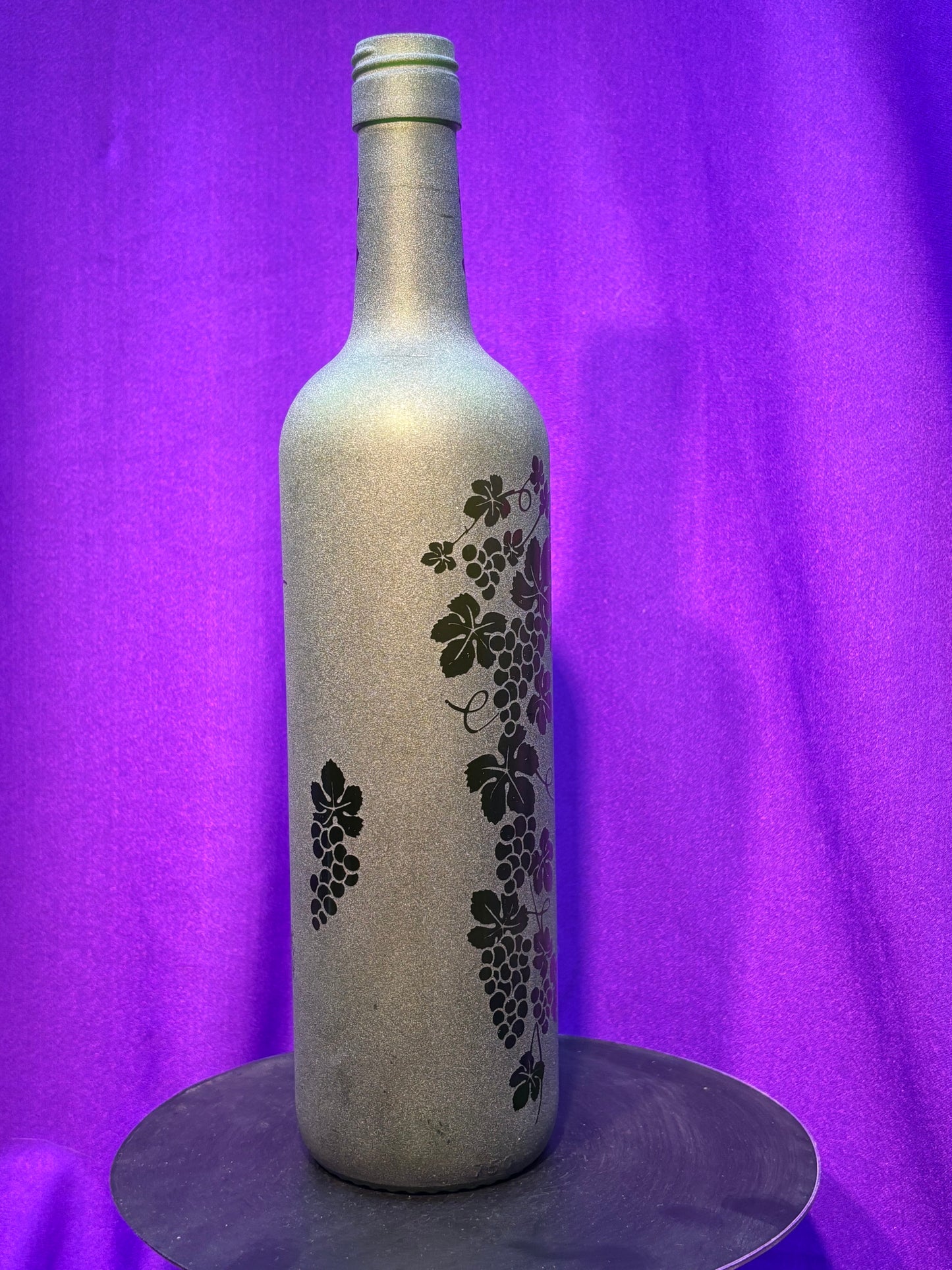 Sandblasted Grape Vine Design Incense Holder Bottle