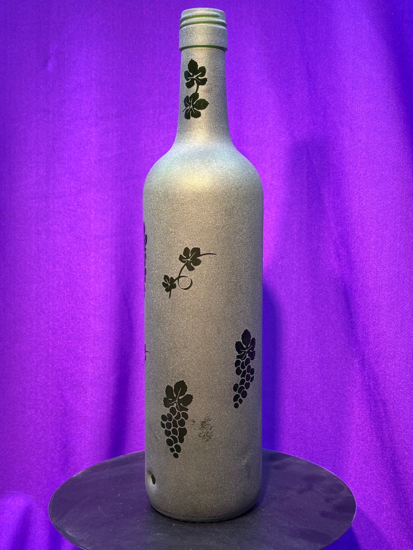 Sandblasted Grape Vine Design Incense Holder Bottle