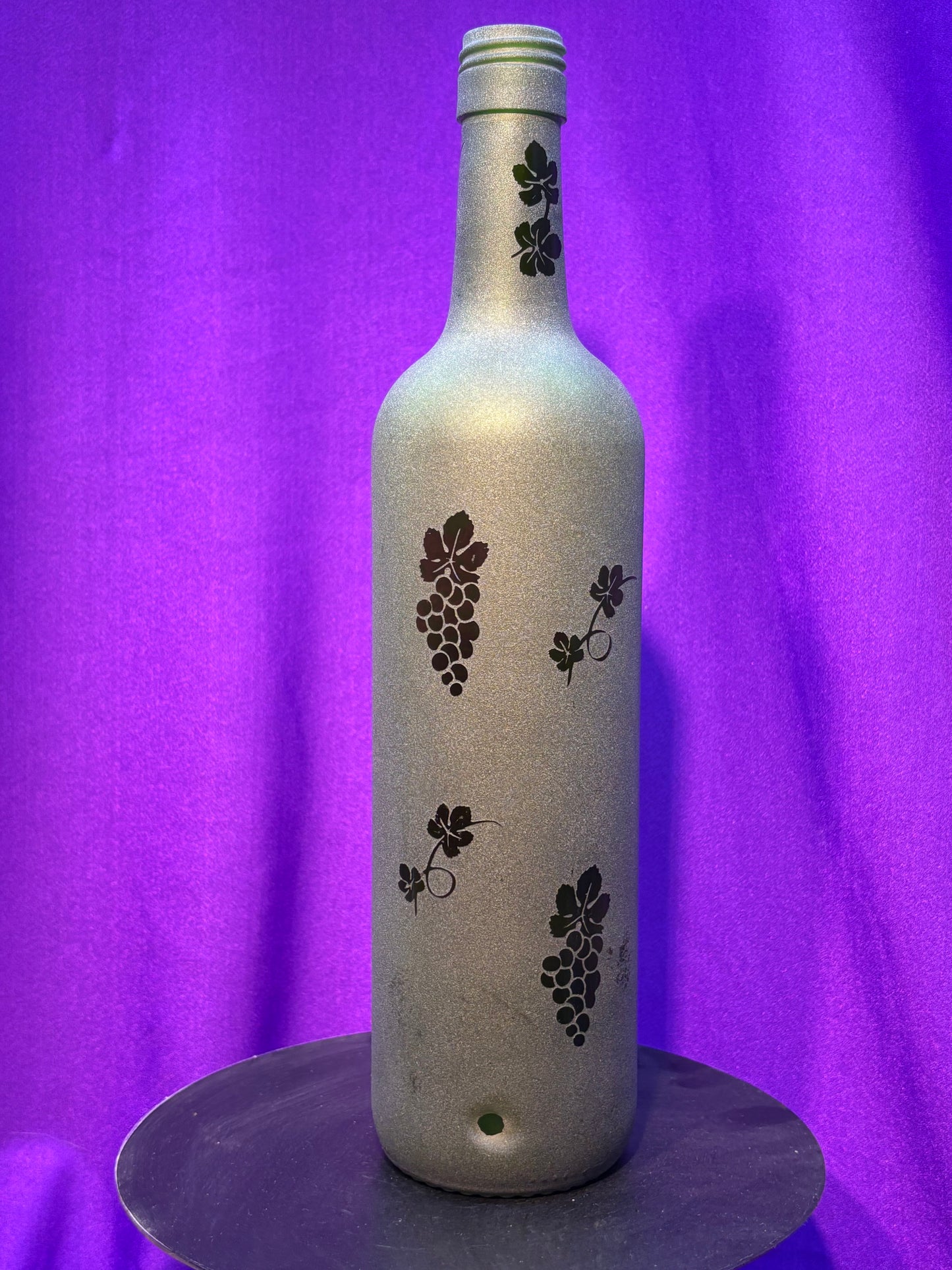 Sandblasted Grape Vine Design Incense Holder Bottle