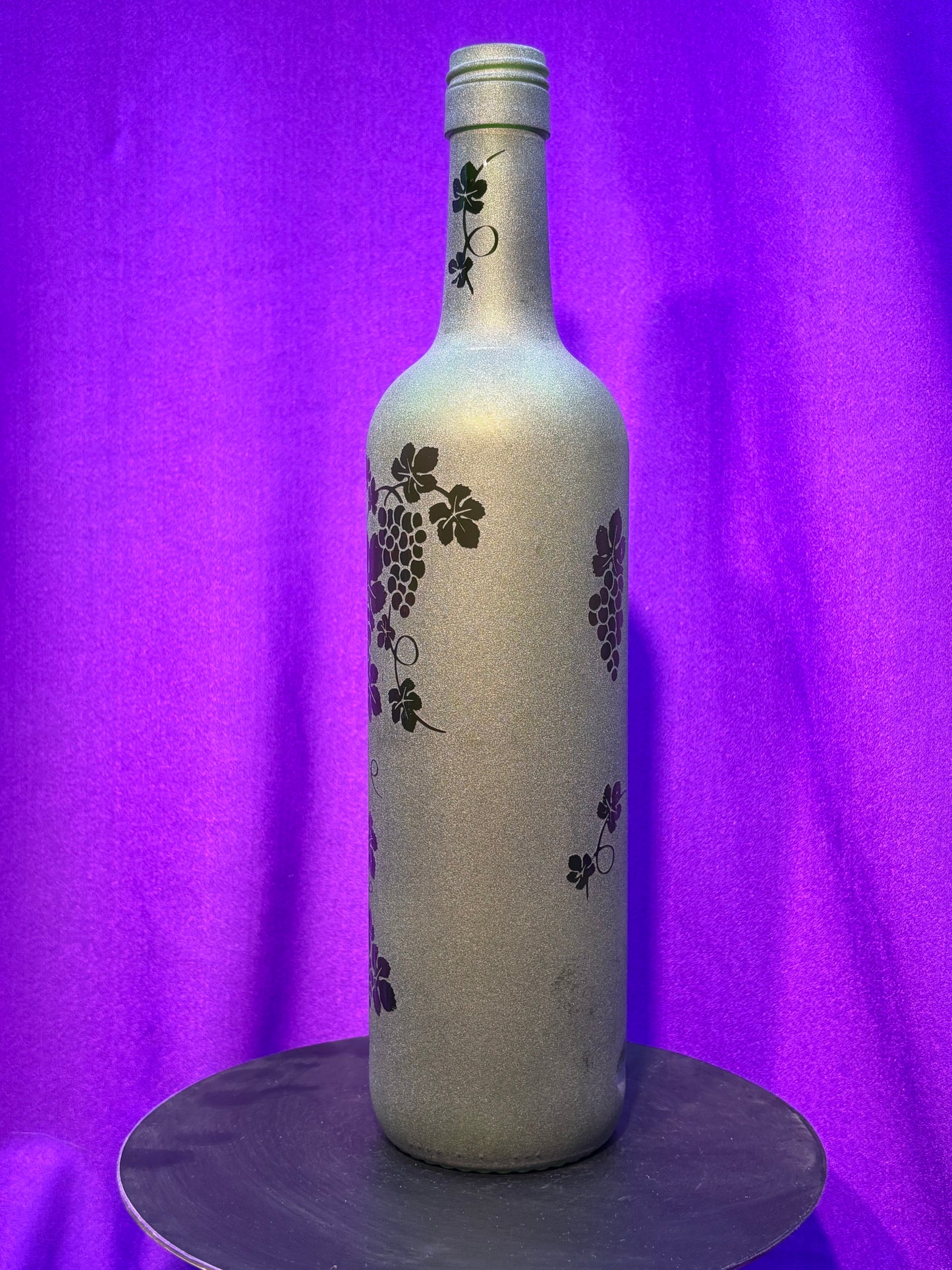 Sandblasted Grape Vine Design Incense Holder Bottle